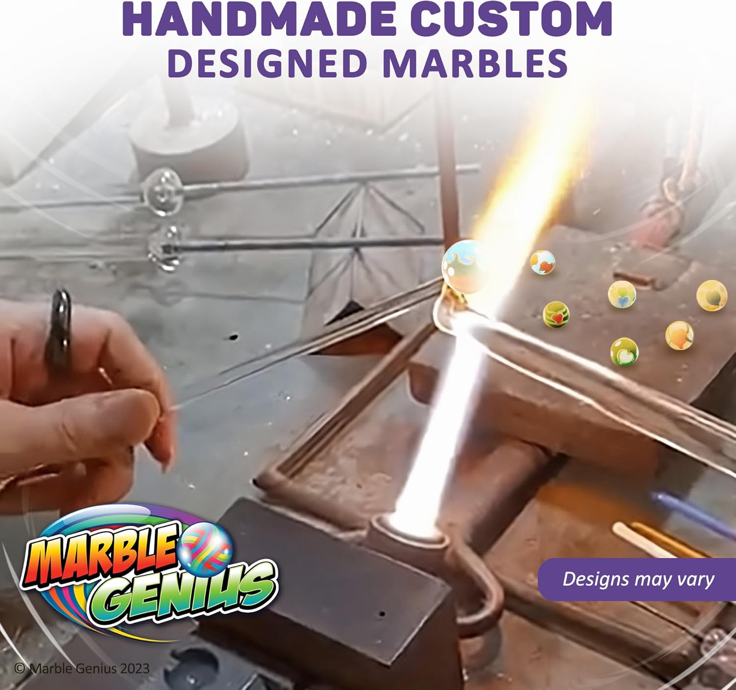 Marble Genius Canicas para coleccionistas, acuáticas, 0.630 in, 10 canicas de vidrio hechas a mano para amantes de los animales, rellenos de