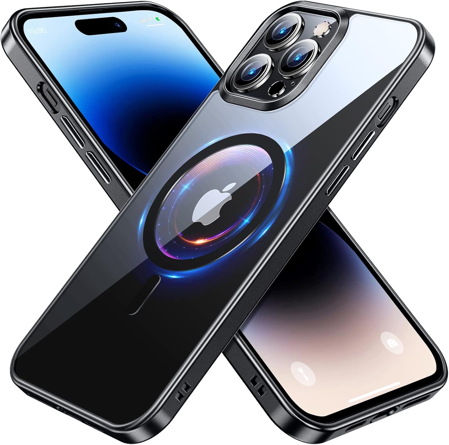 Funda magnética delgada transparente para iPhone 14 Pro no amarillea Protección de grado militar Imanes fuertes número 1 JUESHITUO compatible con
