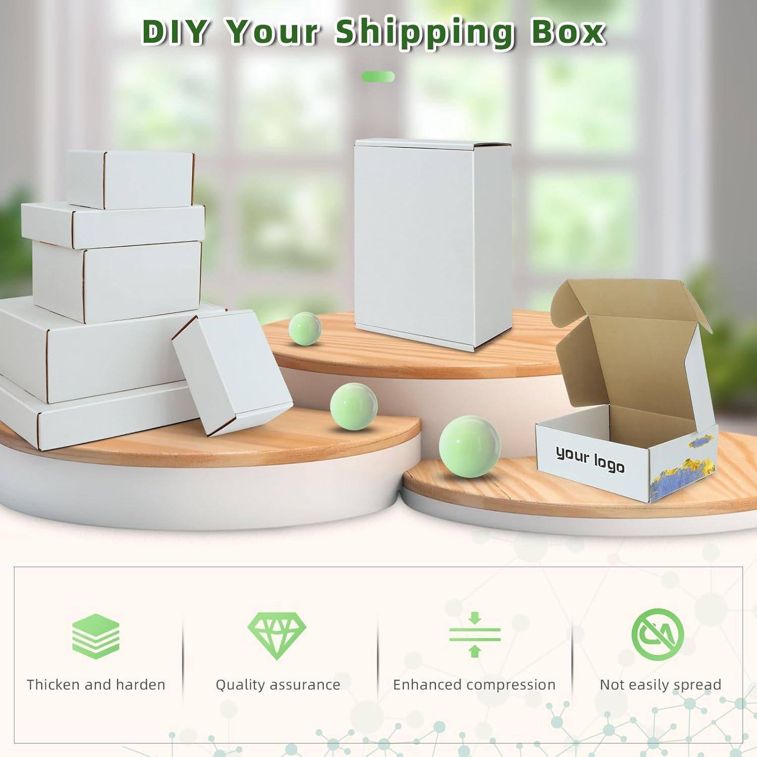 Paquete de 25 cajas de envío de 9 x 6 x 2 pulgadas para pequeñas empresas, cajas de cartón corrugado blanco para envío de correo, cajas de cartón