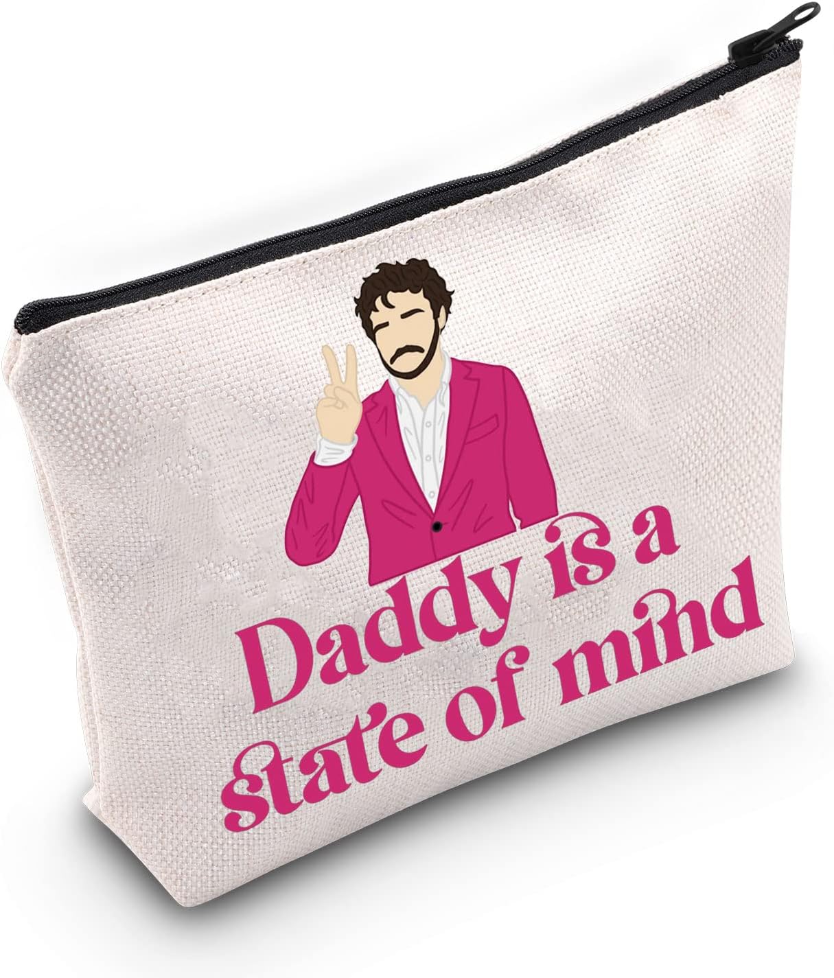 Pedro Bolsa de maquillaje cosmético Actor Fans de la película Regalos Daddy Is A State Of Mind Makeup Zipper Bag Actor Quote Merchandise, Daddy Is