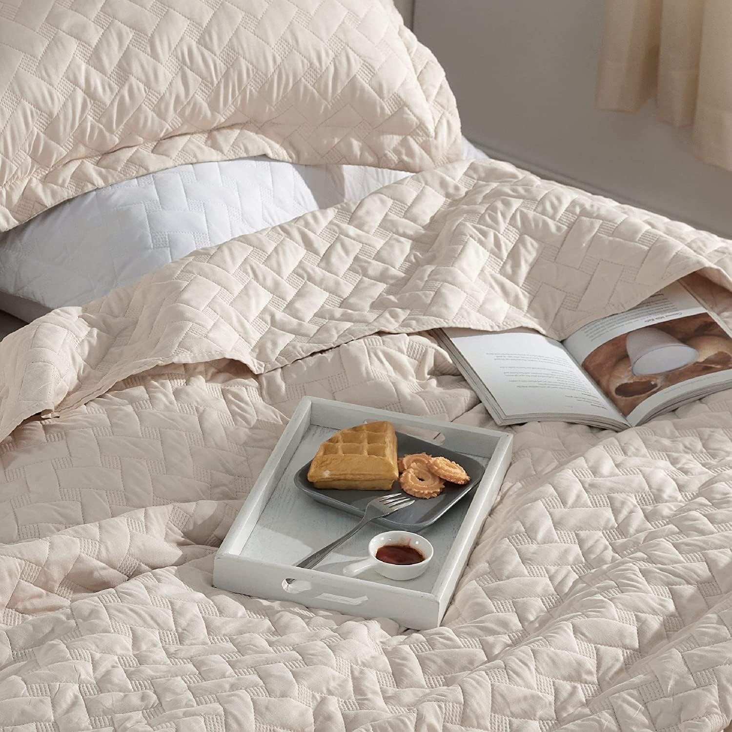 Bedsure – Juego de edredón de tejido liso tipo cesta W5 111×106 US