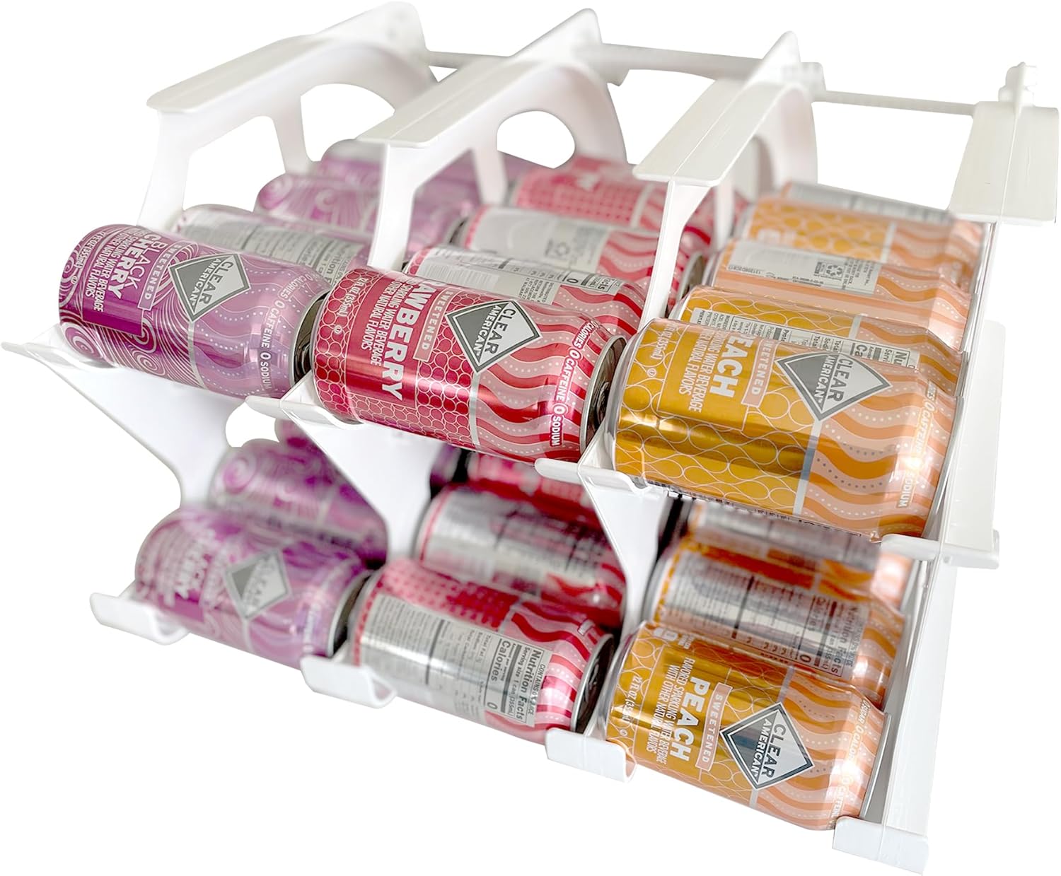FIFO Mini rastreador de latas para encimera con capacidad para hasta 30 tamaños de latas estándar de 10 a 24 onzas para organización de despensa y