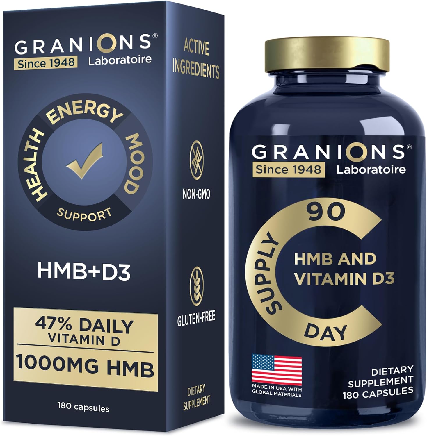 Suplemento de HMB y vitamina D3  1000 mg HMB suplementos con D3 y calcio  Beta hidroxi butirato pre-entrenamiento muscular, ganador de masa,