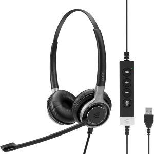 Sennheiser SC 660 ANC USB (508311) – Auriculares de doble cara (binaurales) para negocios para Skype Empresarial con sonido HD, micrófono de Sennheiser SC 660 ANC USB (508311) – Auriculares de doble cara (binaurales) para negocios para Skype Empresarial con sonido HD, micrófono de