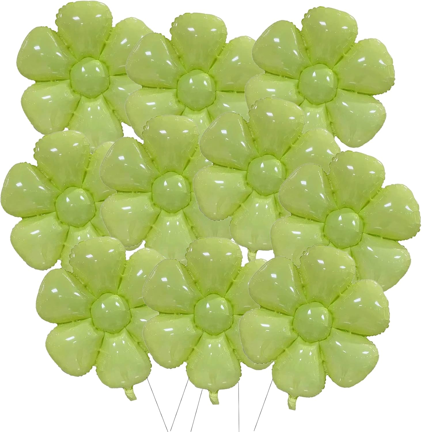 Decoración de flores para fiesta de cumpleaños, decoración de globos de fiesta temática de flores, globo de boda de cumpleaños (verde)