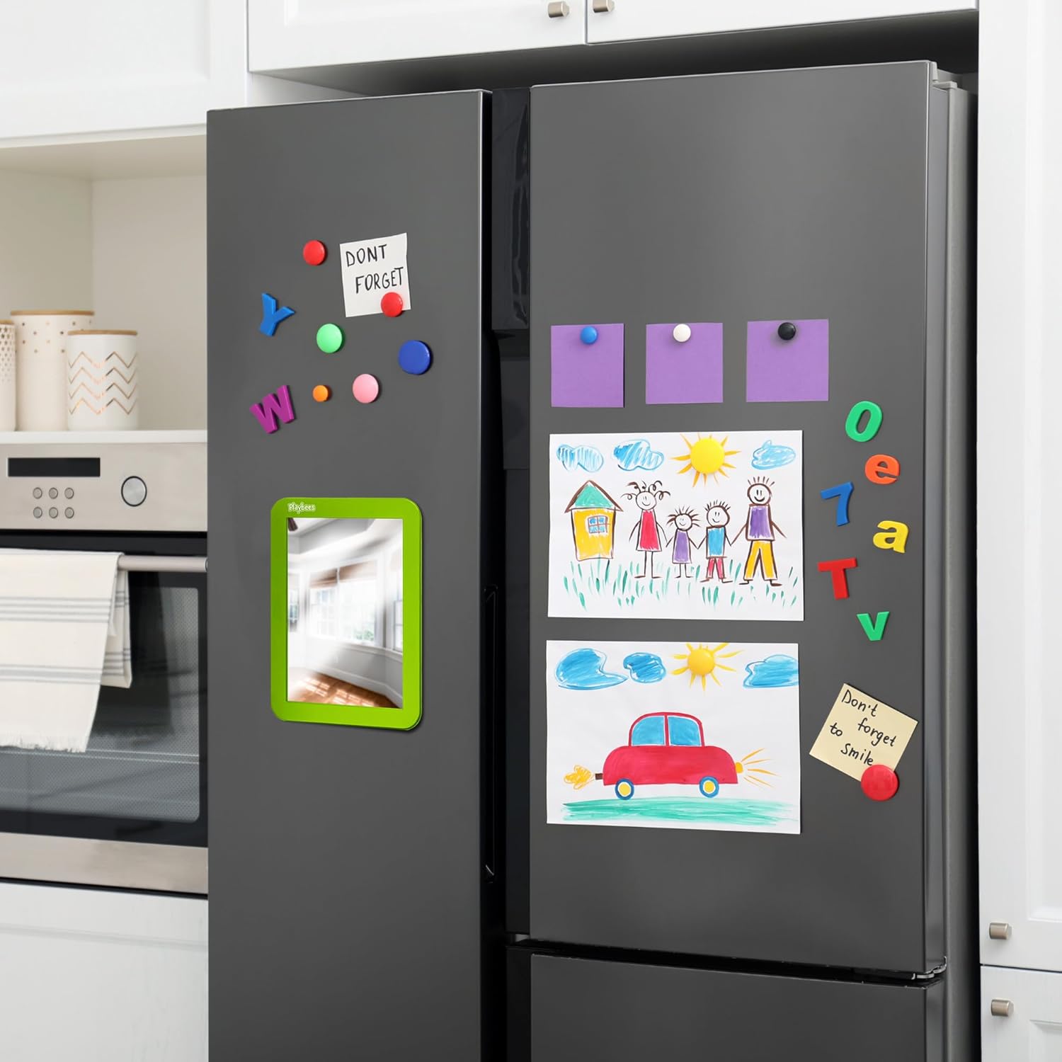 Espejo magnético para casillero, paquete de 2 (verde) – Ideal para casillero escolar, baño, refrigerador, gabinete de oficina, caja de herramientas