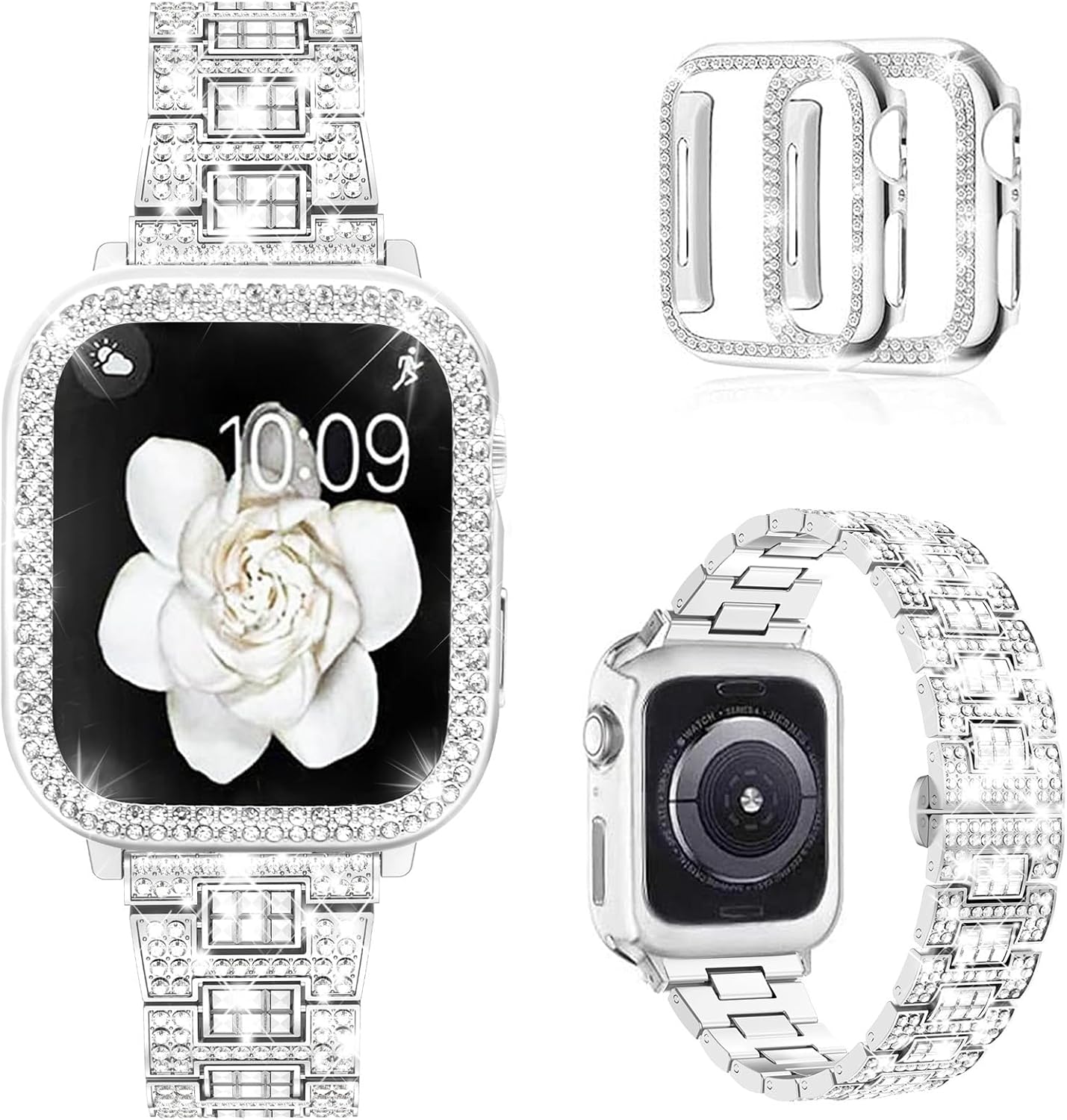 Mosonio Compatible con Apple Watch Band de 1.496 pulgadas, 1.575 pulgadas, 1.614 pulgadas, 1.654 pulgadas, 1.732 pulgadas, 1.772 pulgadas, con 2
