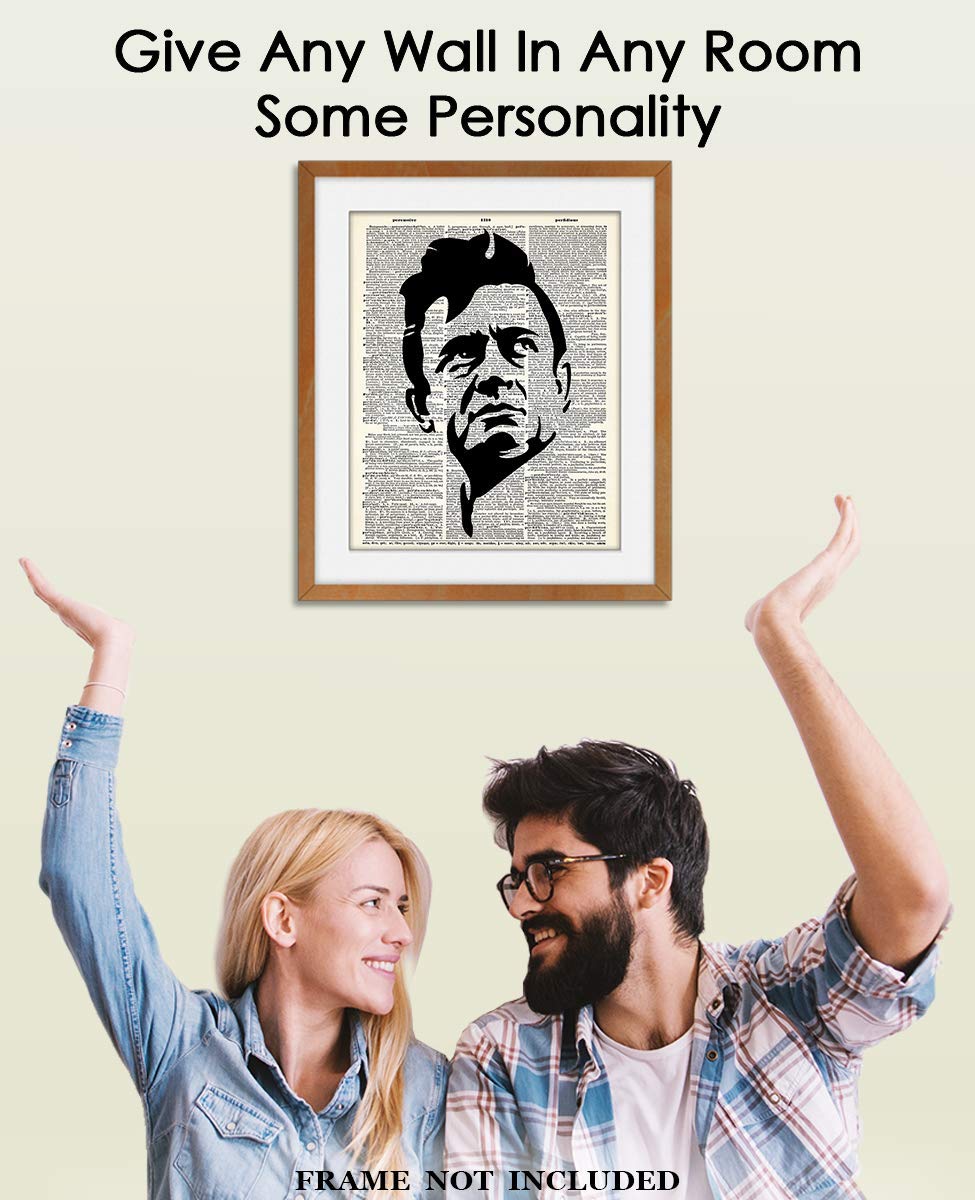 Johnny Cash Dictionary Wall Art Print – (8×10) Unframed Picture For Home, Office, Dorm & Bedroom Decor – Great Gift Idea Under $15