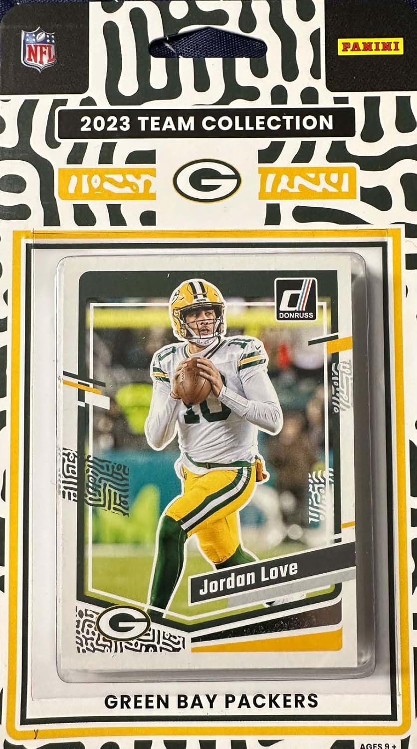 Green Bay Packers 2023 Donruss Factory Sealed HUGE 16 Card Team Set with Jordan Love Plus 6 Rated Rookie Cards including Jayden Reed and Luke