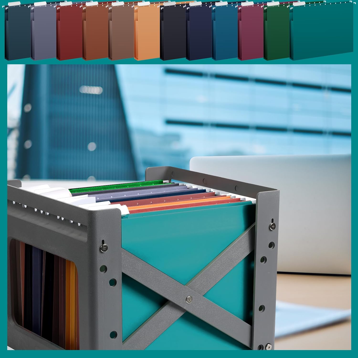 Yaomiao 24 carpetas colgantes de tamaño carta, bolsillo expandible para archivos colgantes con pestañas de plástico e insertos de etiquetas,
