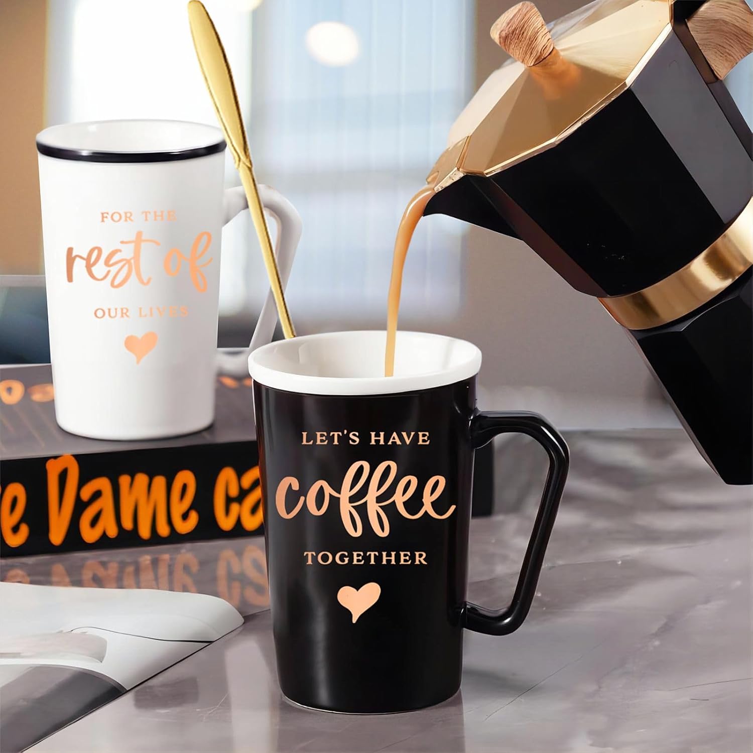 Juego de tazas de regalo de boda para recién casados Mr and Mrs  Let’s Have Coffee Together for the Rest of Our Lives  Regalos de despedida de