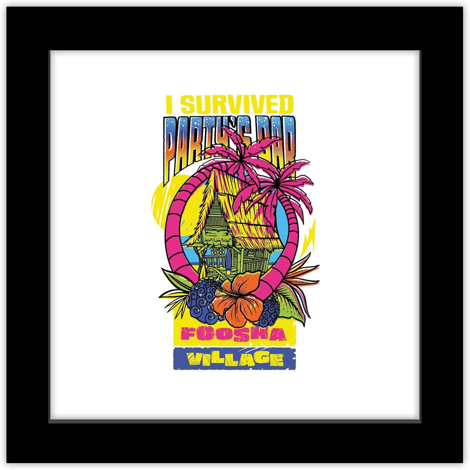 Trends International Gallery Pops Netflix One Piece – Póster de pared con texto en inglés “I Survived Party’s Bar Foosha Village, 12.00 x 12.00