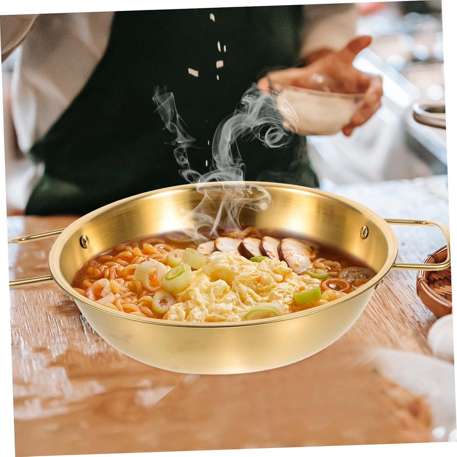 Fondue pot chafing Dish olla caliente olla de cocción de ramen olla de fideos coreanos olla olla de fideos olla de fideos olla de sopa olla de