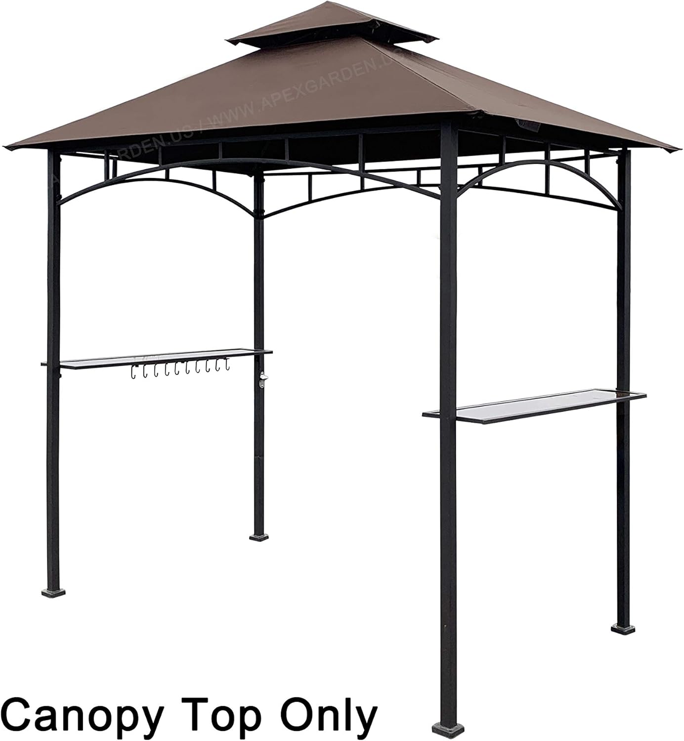 APEX GARDEN La parte superior del toldo de repuesto solo puede adaptarse al modelo #L-GZ238PST-11 de 8 x 5 pies con aspecto de bambú para parrilla