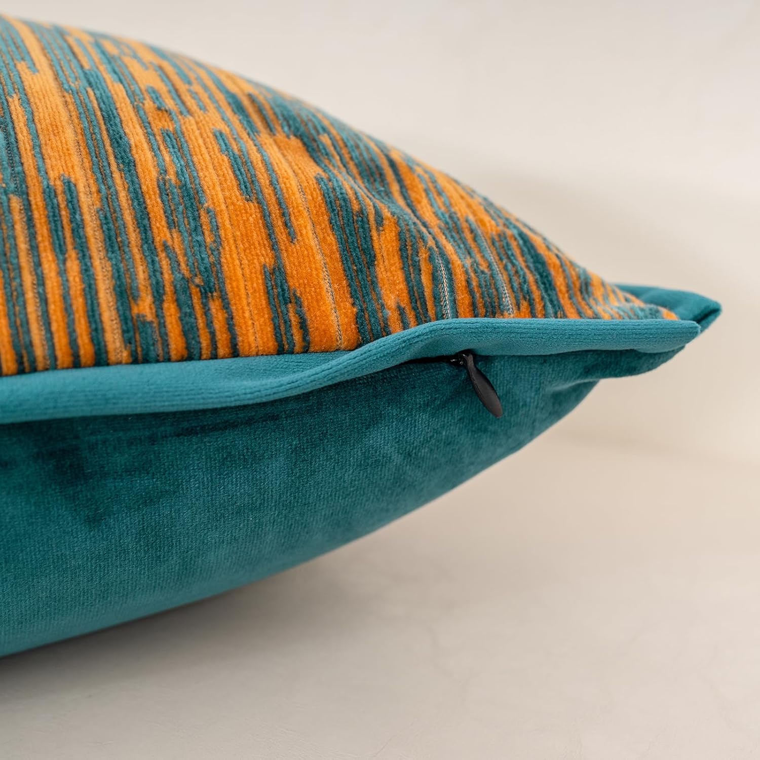 Yangest Funda de almohada de terciopelo a rayas verdes, moderna y lujosa, funda de cojín neutra para sofá, dormitorio, sala de estar, decoración del