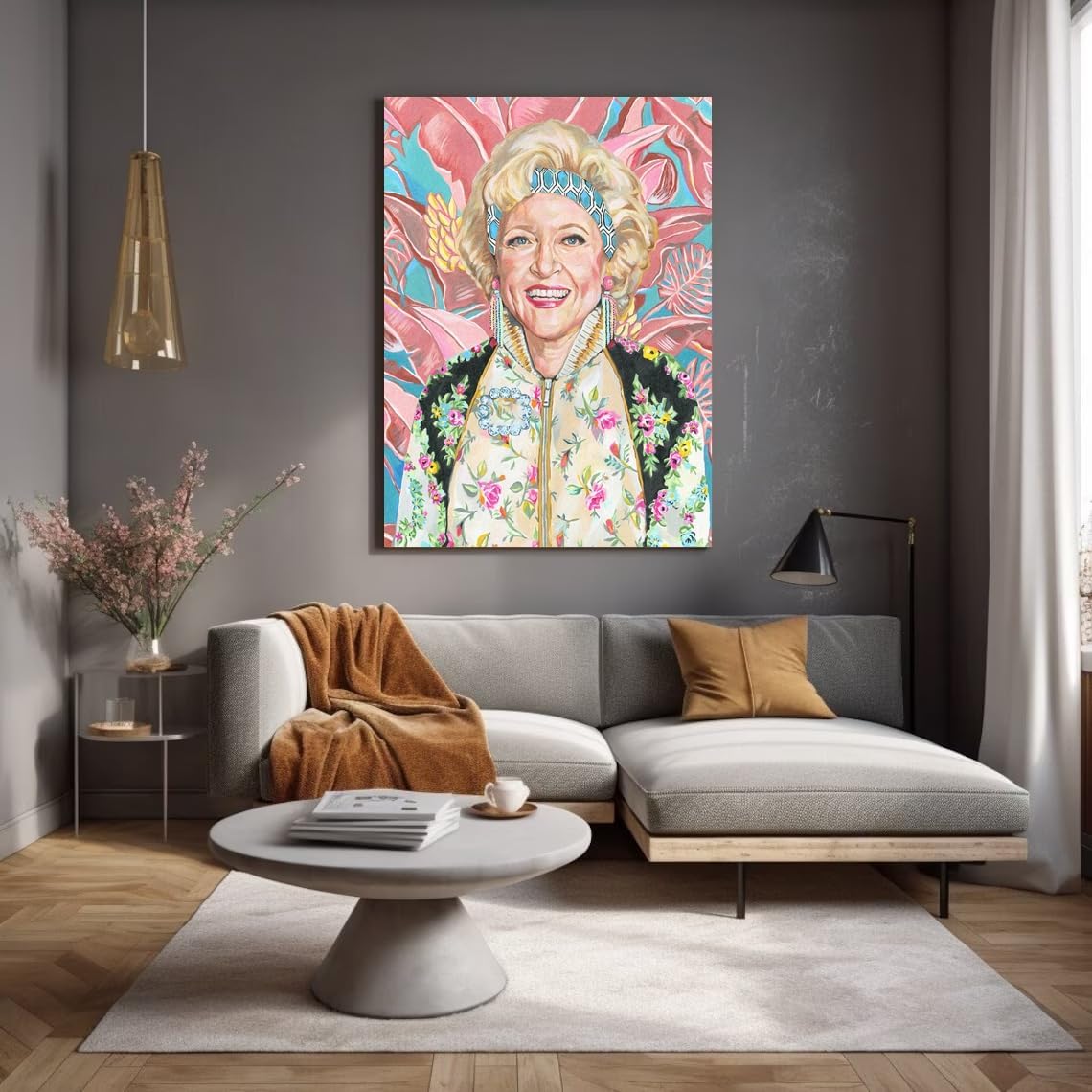 YOWEIN Lienzo decorativo de los años 80 con diseño de niñas doradas, decoración estética de Betty White para habitación, carteles florales