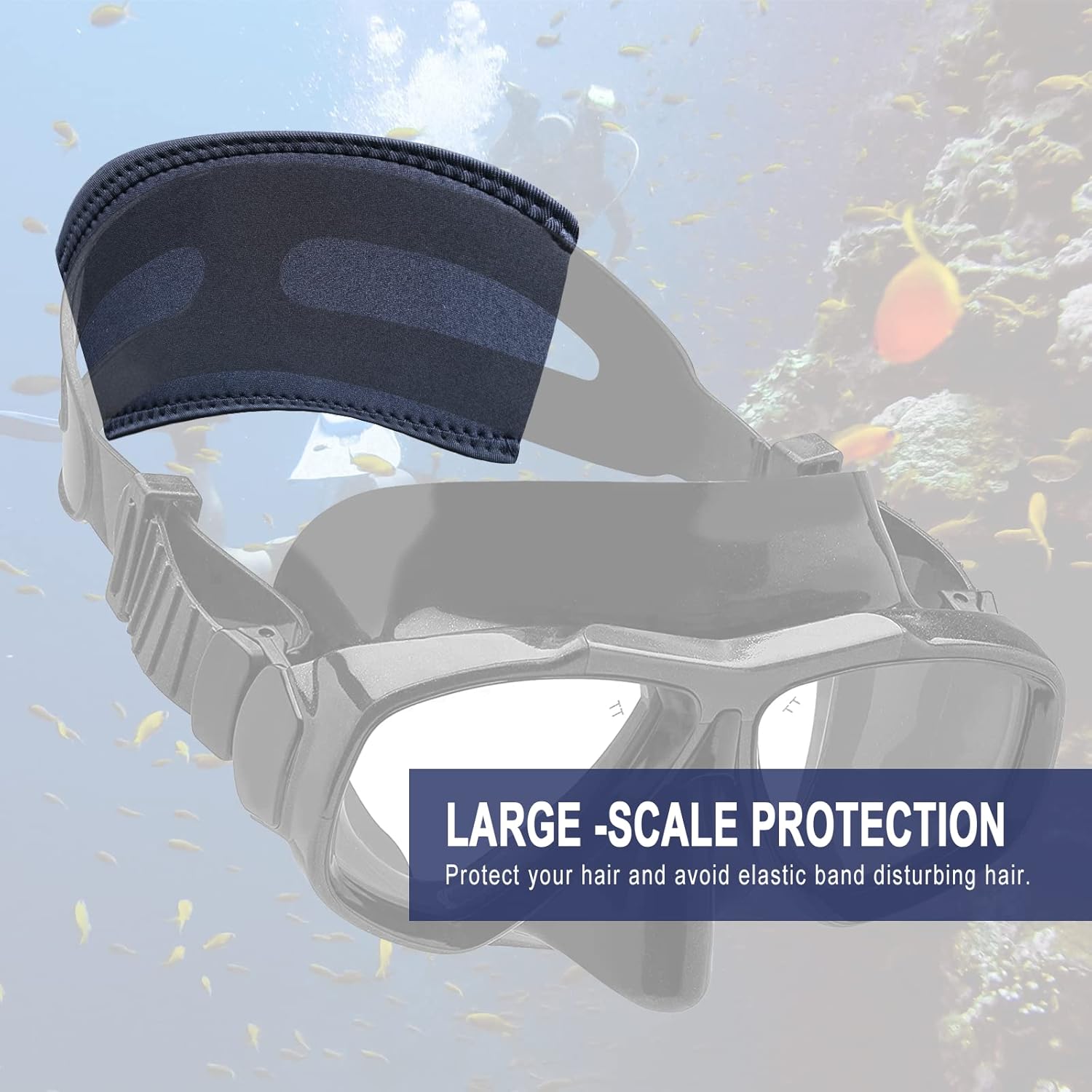 WEIENSC Correas de neopreno para máscara de buceo, cubierta de correa de máscara impermeable para natación (paquete de 4, unisex), cierre mágico de
