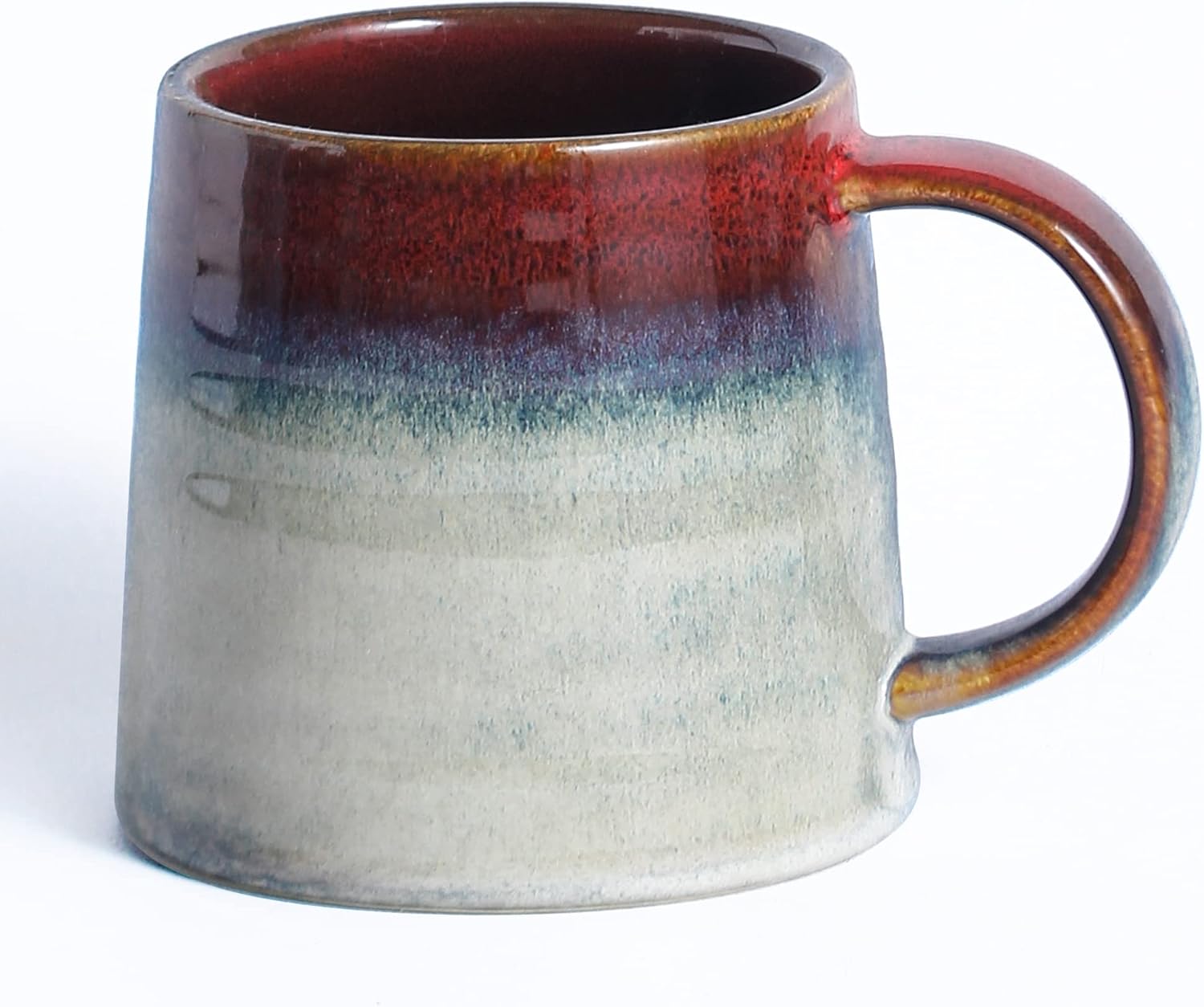 masoline Taza de café grande de cerámica, tazas de cerámica hechas a mano, tazas de té con mango grande para oficina y hogar, 15.5 onzas, aptas para