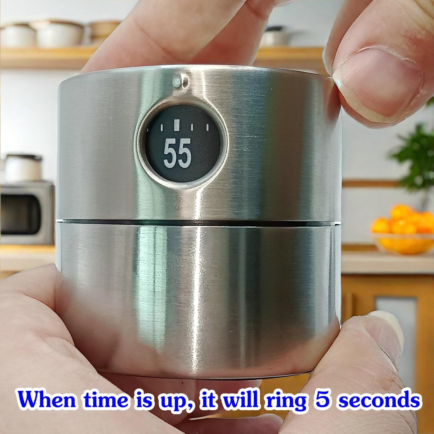 Temporizador de cocina de alto volumen, temporizador de huevos, temporizador de cuerda de 60 minutos con cuerpo de acero inoxidable, temporizador
