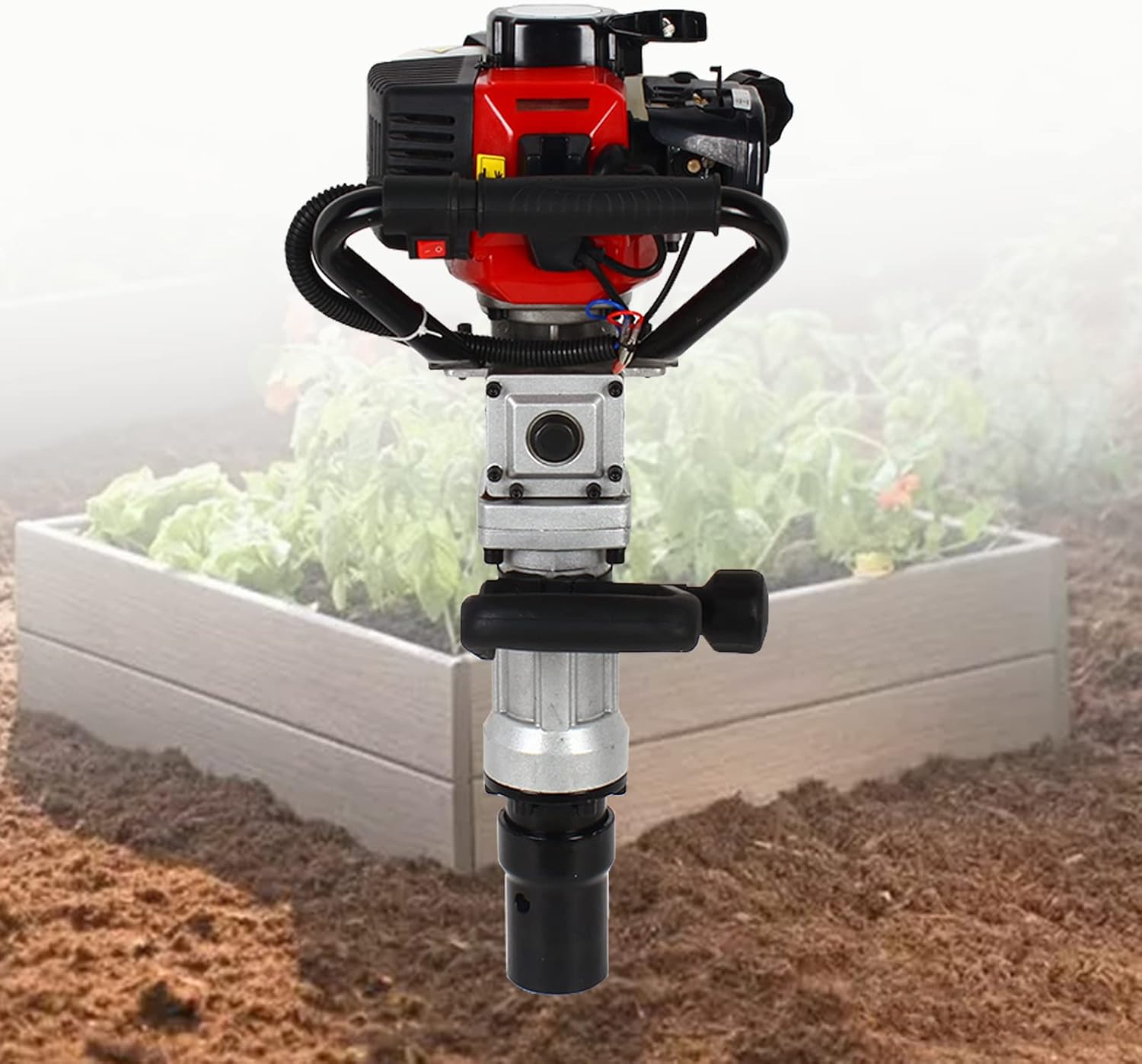 2 tiempos Gasolina Power T Post Driver Pila Motor Cerca Post Hole Digger 32.6CC Gas-Powered Farm & Home Series Post Driver