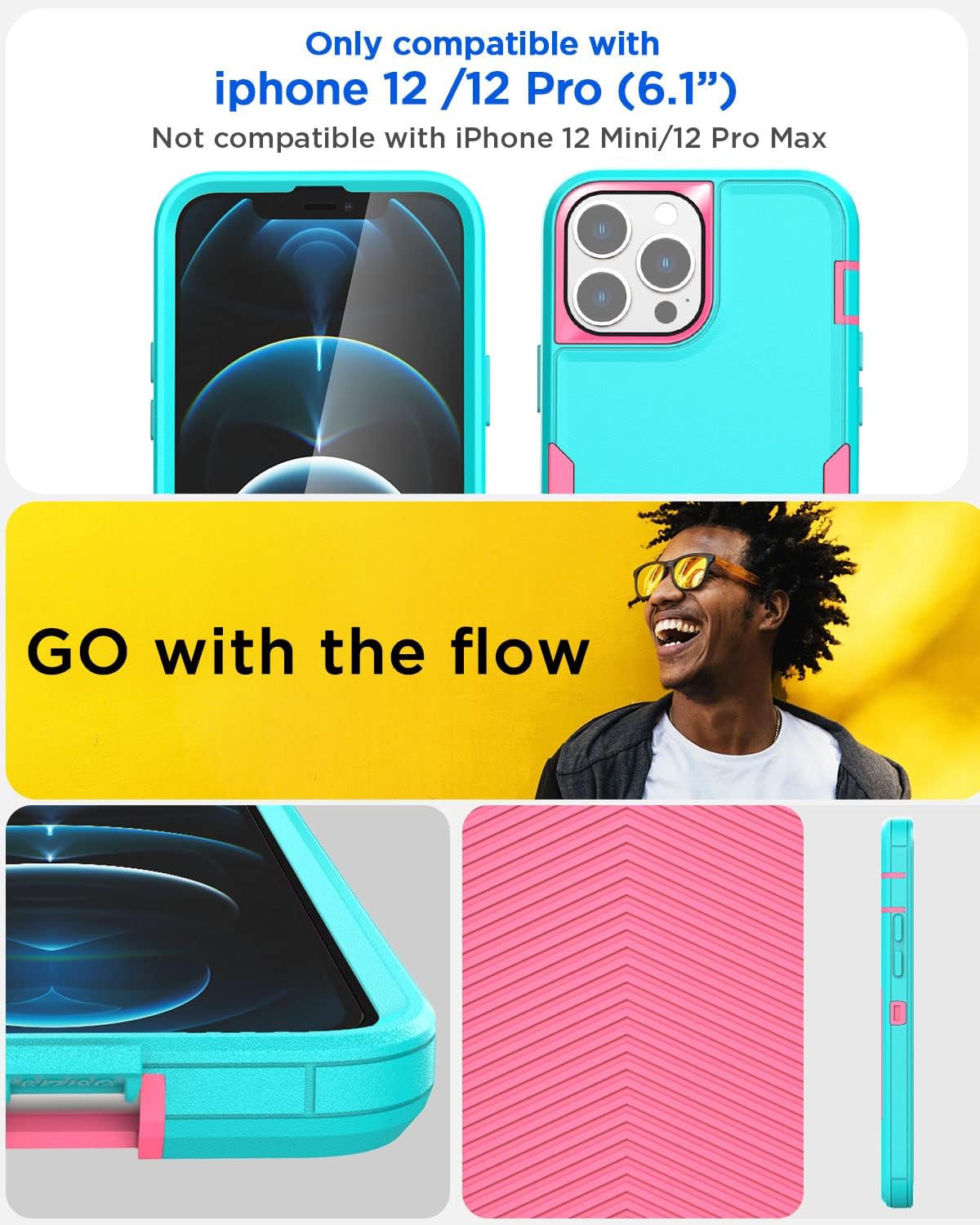AICase Funda para iPhone 1212 Pro, soporte magnético para automóvil, resistente de 2 capas, duradero, protección de grado militar, a prueba de