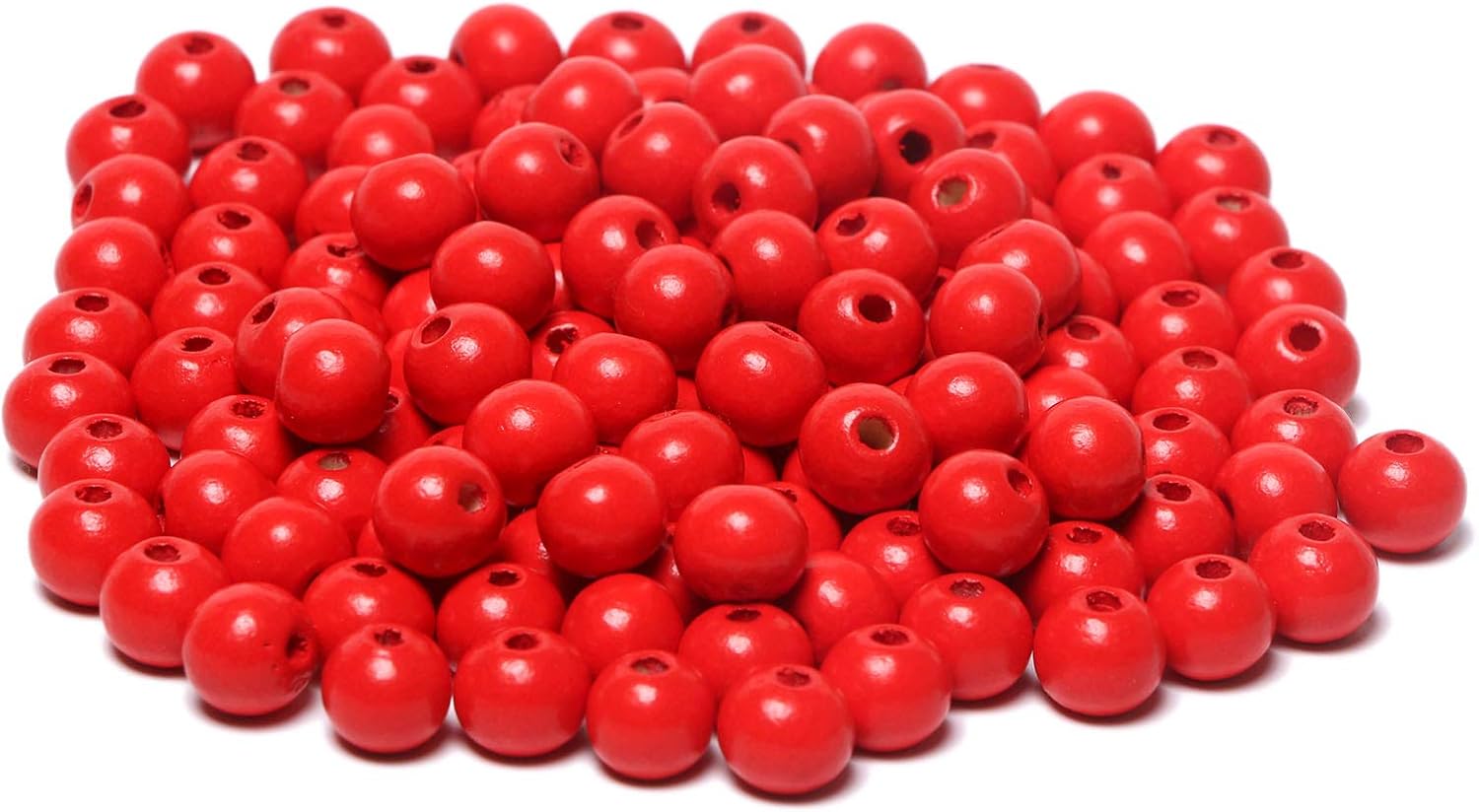 300 cuentas de madera roja de 0.394in acabadas redondas teñidas de madera espaciadora cuentas sueltas para niños o adultos artesaníafabricación de