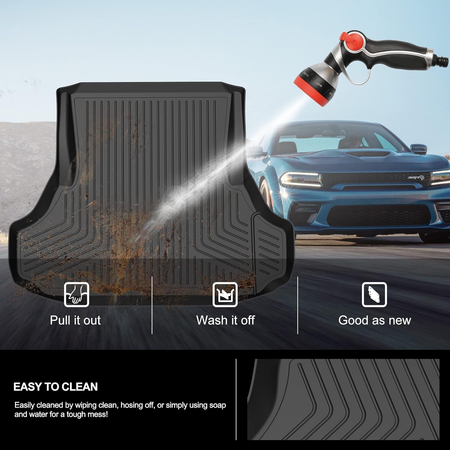 KIWI MASTER Alfombrillas y forro de carga compatibles con Dodge Charger RWDChrysler 300 RWD 2011-2023 para todo tipo de clima, revestimientos
