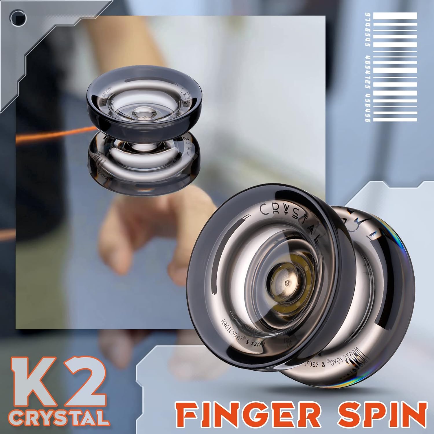 MAGICYOYO K2 Crystal Yoyo Paquete de 2 unidades, Yoyo profesional sensible para niños principiantes, Yo Yo de doble propósito con rodamiento Yoyo