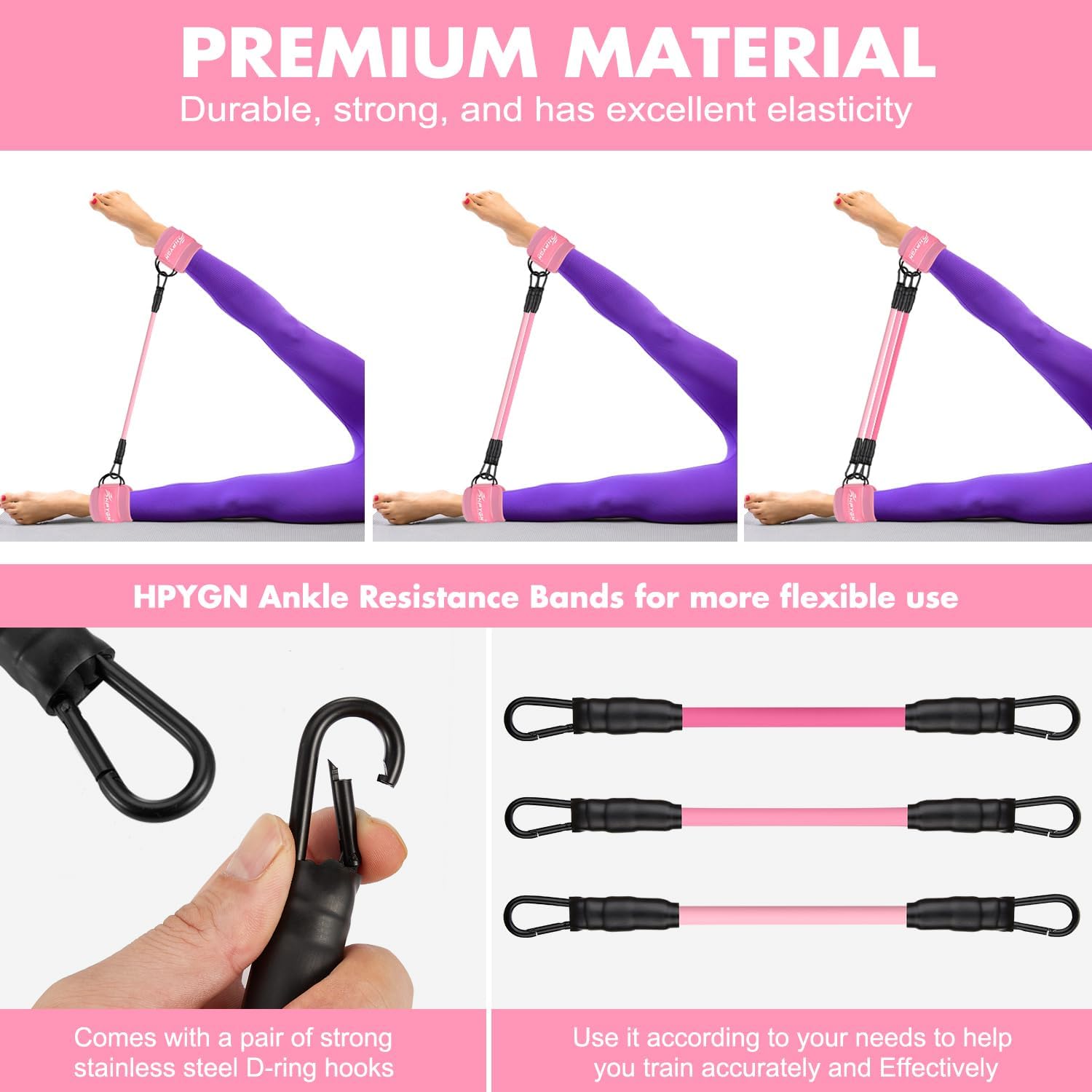 Bandas de resistencia de tobillo, bandas de tobillo para entrenar con puños, bandas de resistencia para entrenamiento de piernas y glúteos, equipo