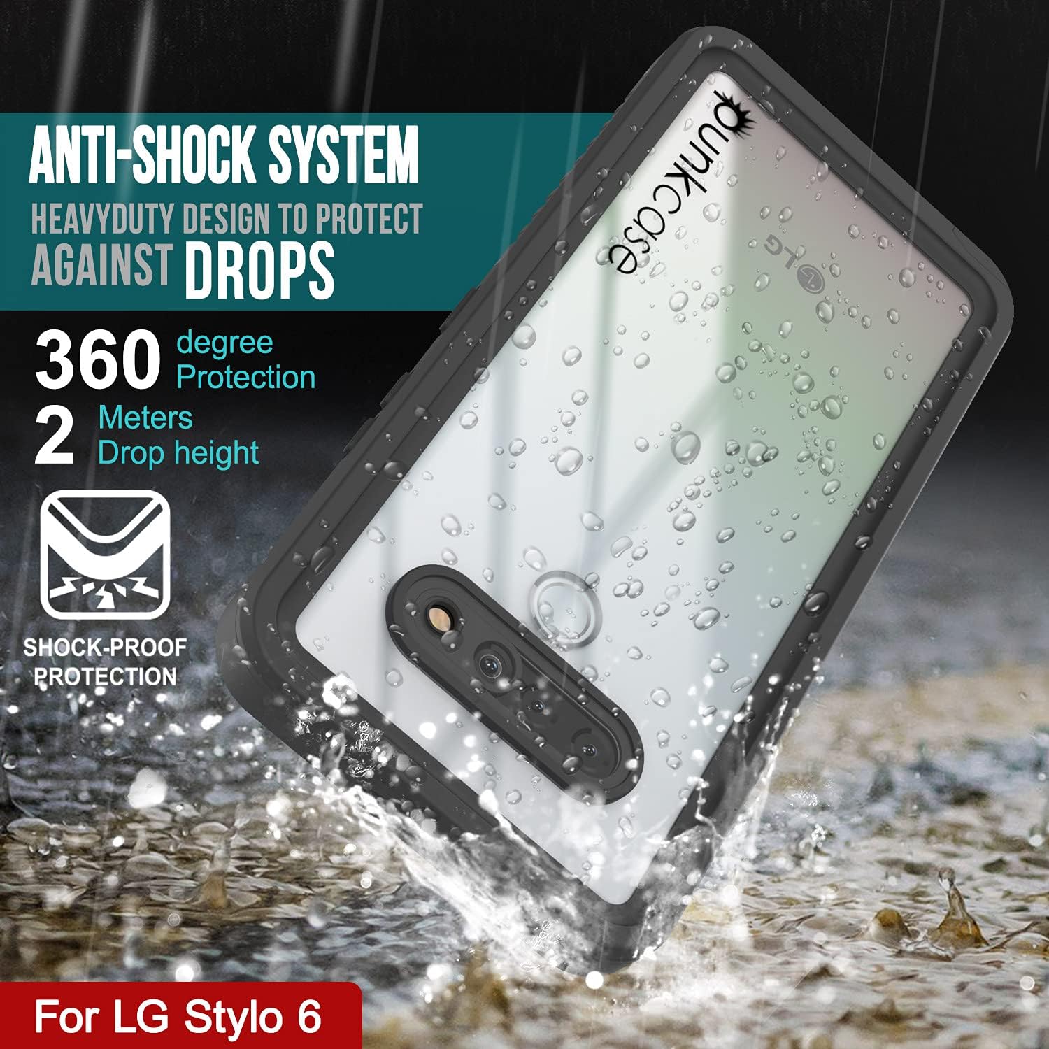 Punkcase Stylo 6 – Funda impermeable Serie Extrema Slim Fit Certificado IP68 A prueba de golpes A prueba de suciedad a prueba de nieve Funda de