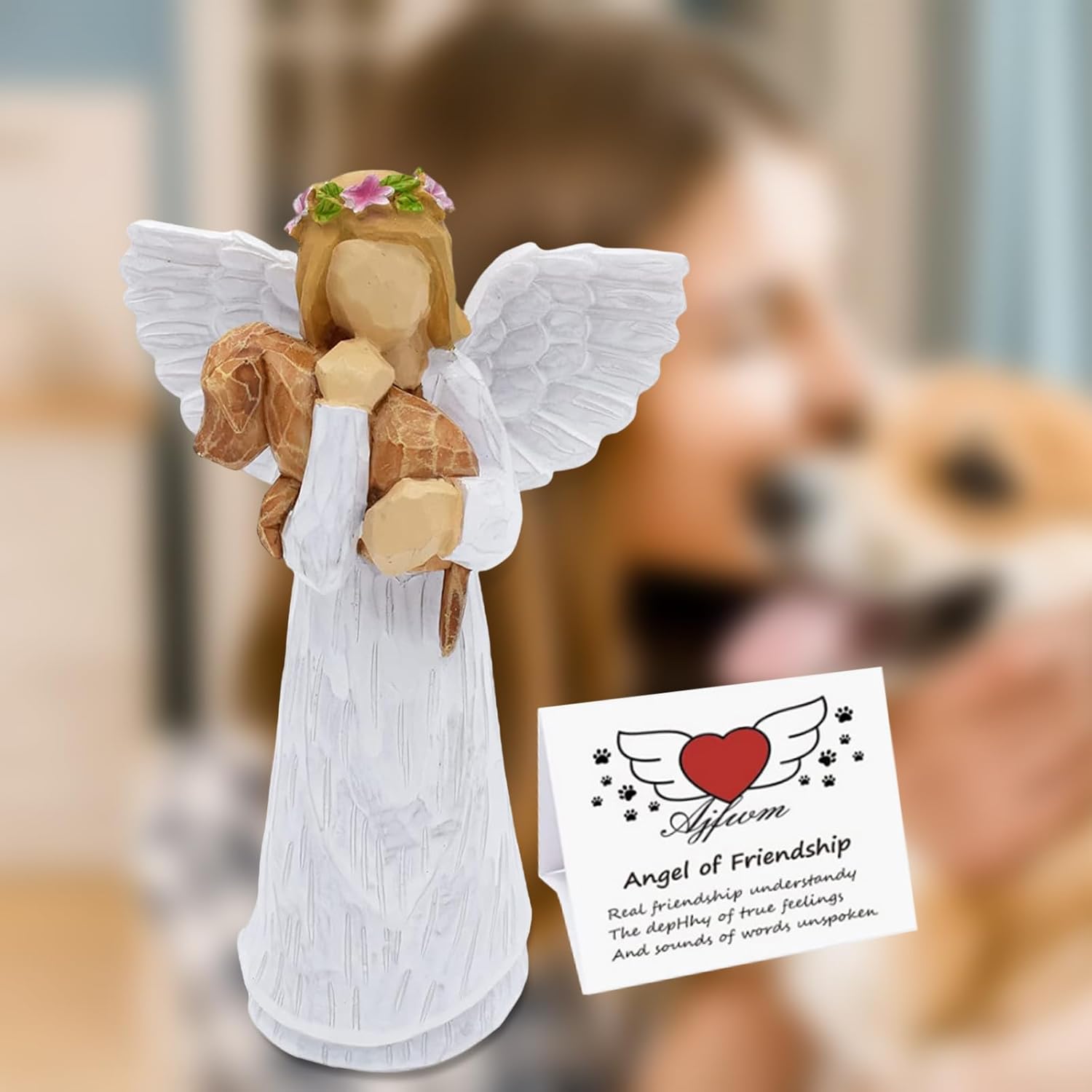 QWTMKTE Angel of Friendship – Regalos conmemorativos para perros, regalos para perros fallecidos, regalo de recuerdo para un dueño de mascota