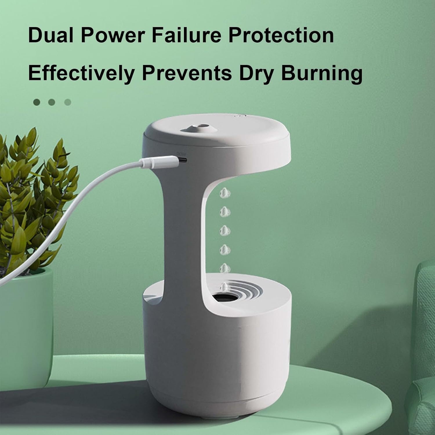 Humidificador antigravedad de vela suave, humidificador antigravedad con pantalla de reloj LED, humidificadores silenciosos de niebla fría de 36 db