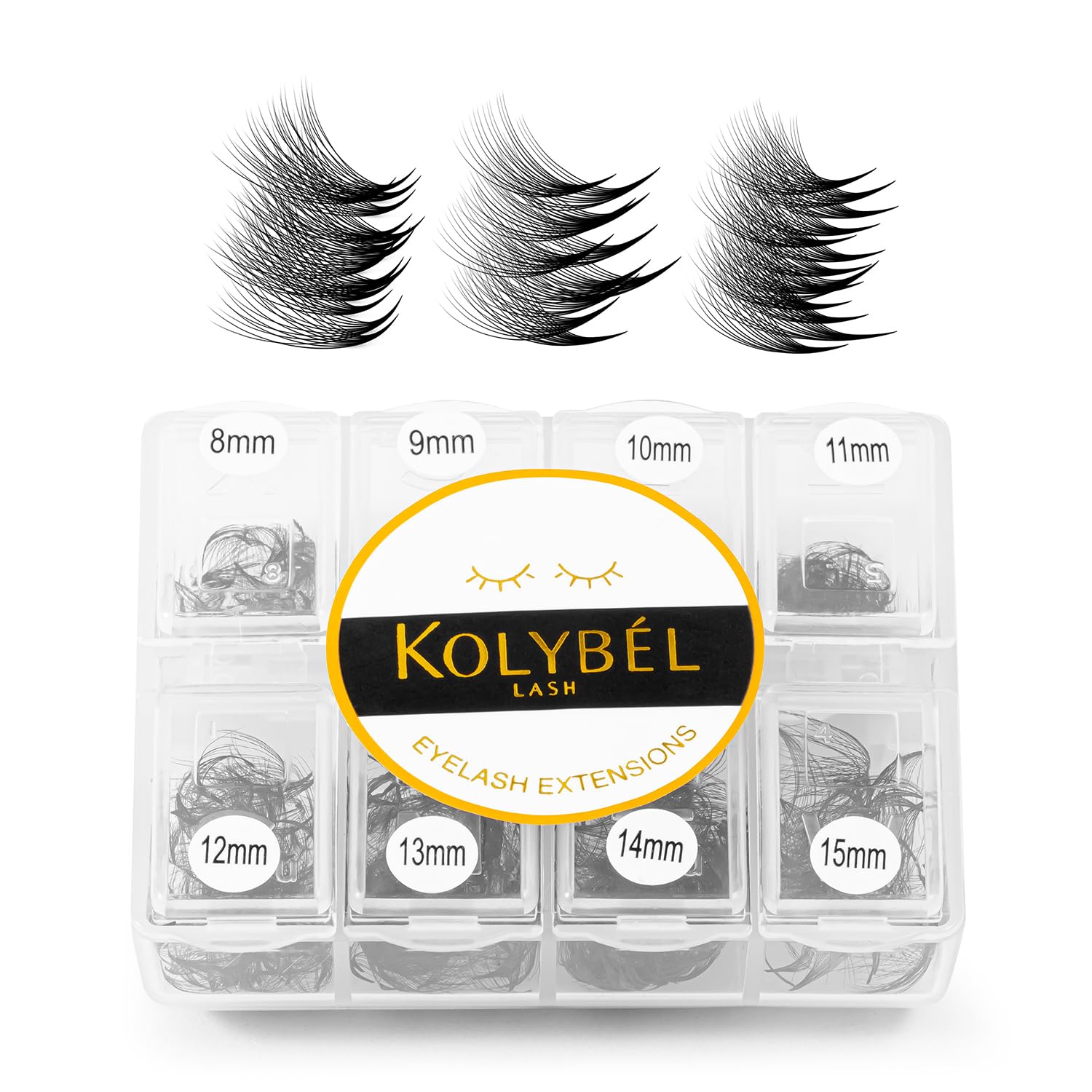 Extensiones de pestañas postizas en abanico 600 abanicos 7D, hechas a mano, extensiones de pestañas de volumen de 0.003 in de grosor, 0.315-0.591