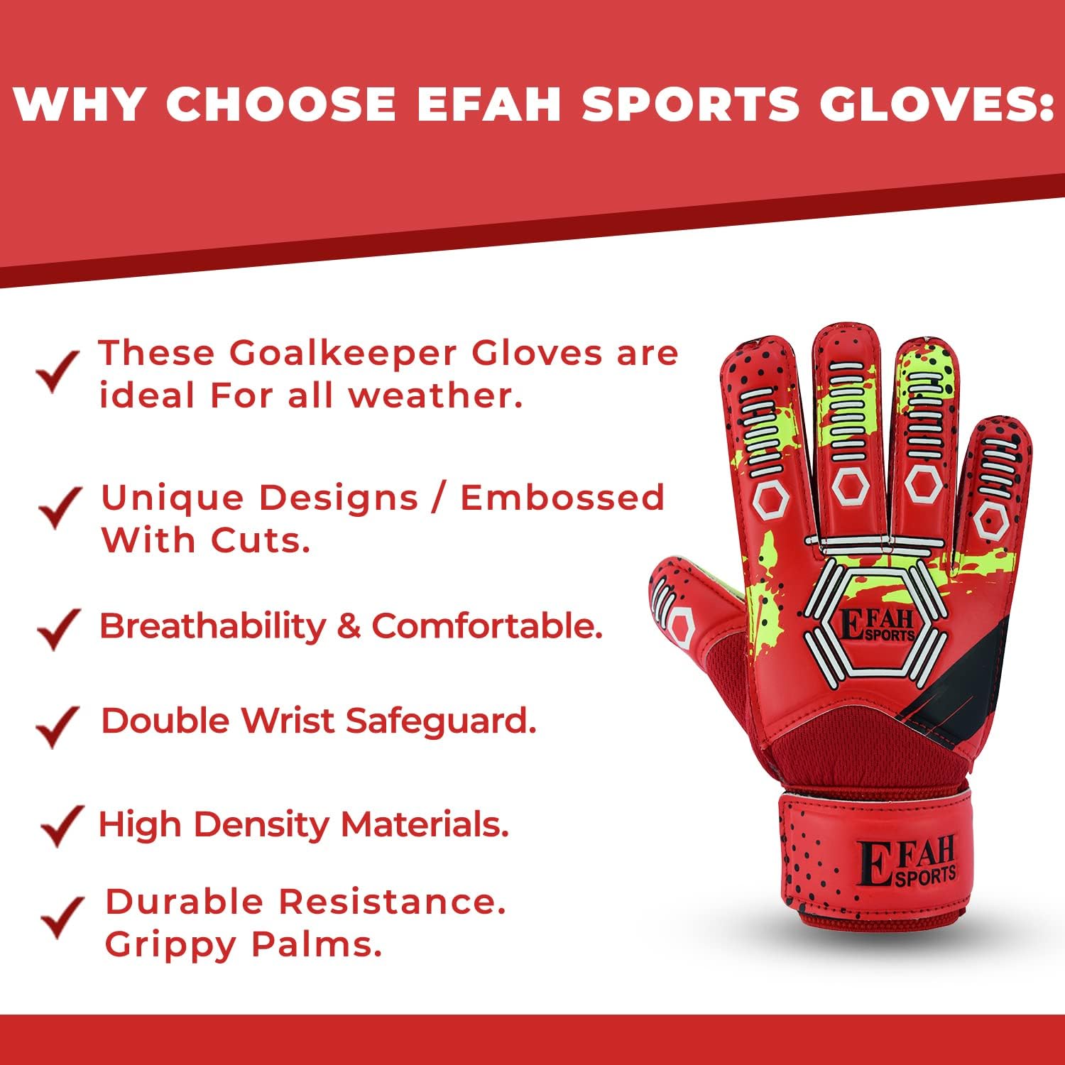 Guantes de portero de fútbol para niños y jóvenes, guantes de portero de fútbol con palmas de agarre fuerte