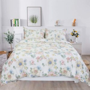 Funda de edredón tamaño individual, 100% algodón egipcio lavado 600 hilos, tamaño King (68 x 90 pulgadas), con 2 fundas de almohada (20 x 26 Funda de edredón tamaño individual, 100% algodón egipcio lavado 600 hilos, tamaño King (68 x 90 pulgadas), con 2 fundas de almohada (20 x 26