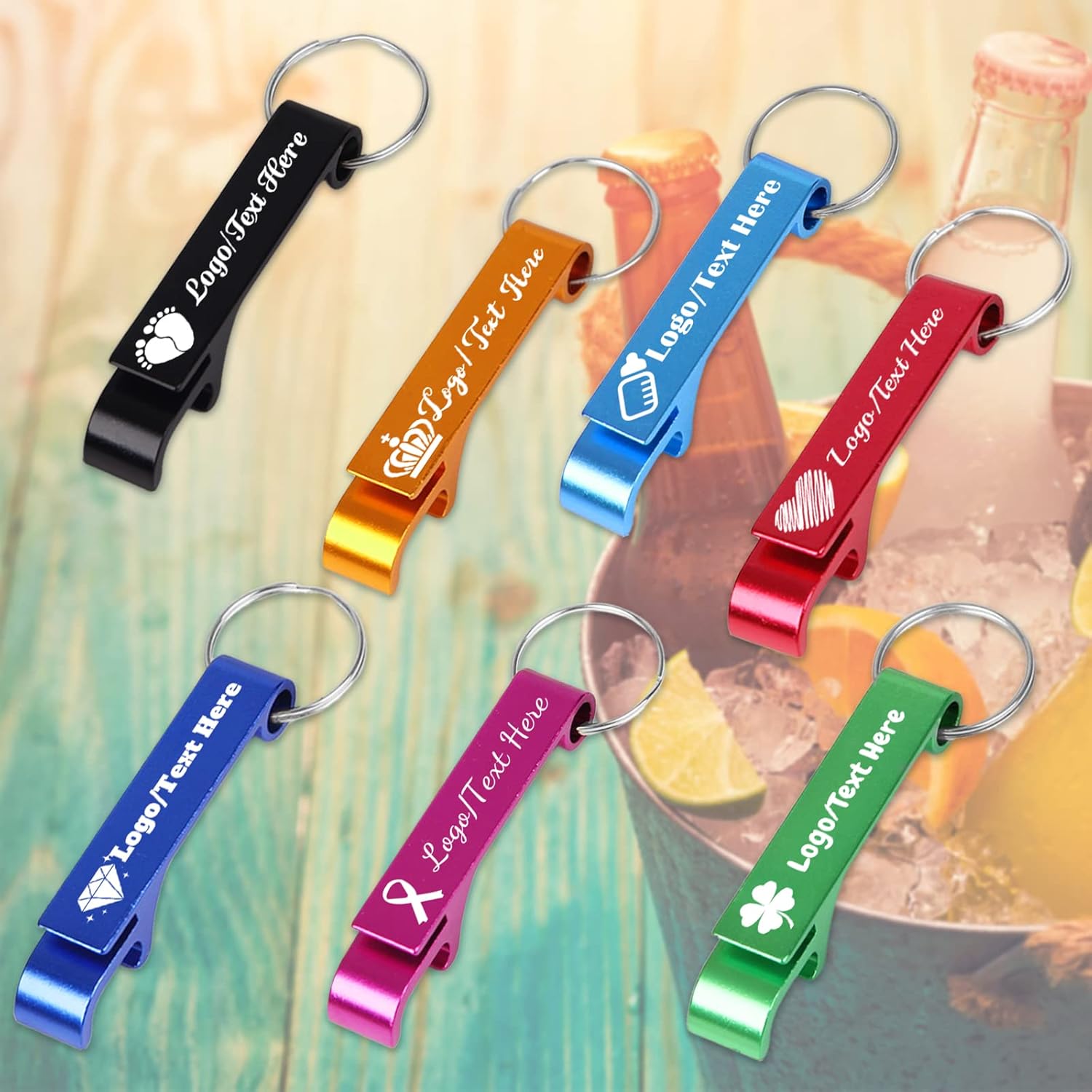 Abrebotellas personalizado, abridor de botellas de cerveza de aluminio personalizado con textologotipo, abrebotellas personalizados, recuerdos de
