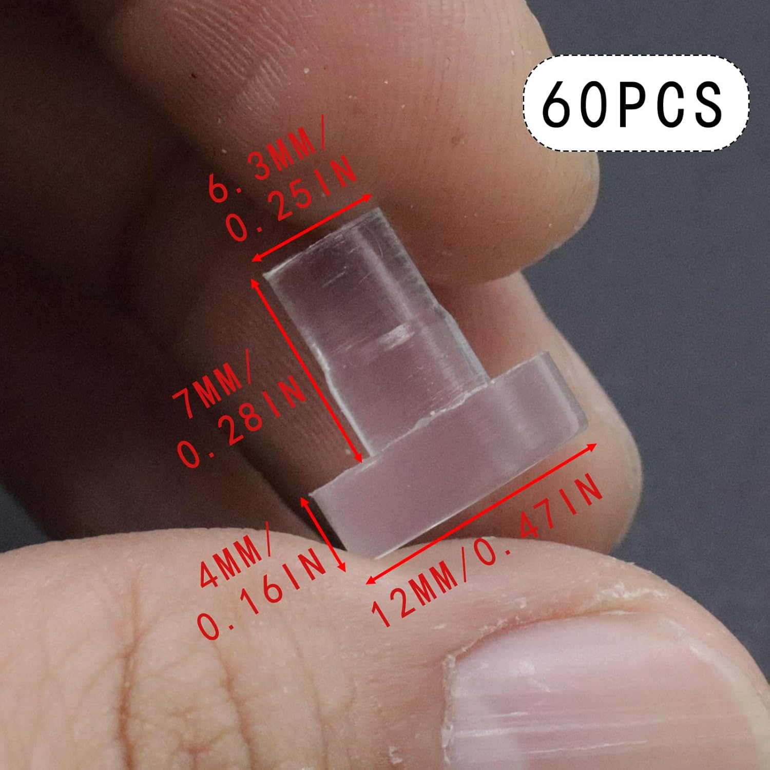60 piezas de parachoques de mesa de vidrio antideslizante con vástago, agarres de goma transparente, espaciadores suaves y no adhesivos para mesa de