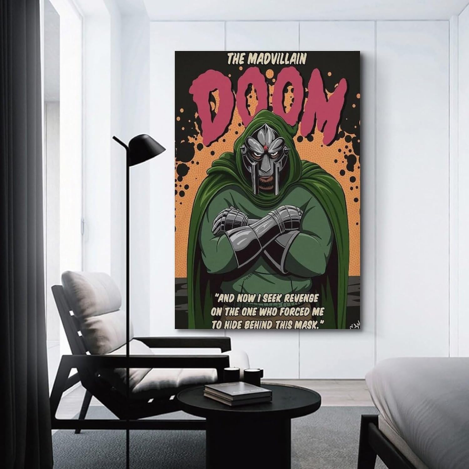 MF Doom – Póster de Madvillian, póster de lienzo para pared, decoración de sala de estar, dormitorio, 16 x 24 pulgadas (15.7 x 23.6 in), estilo sin