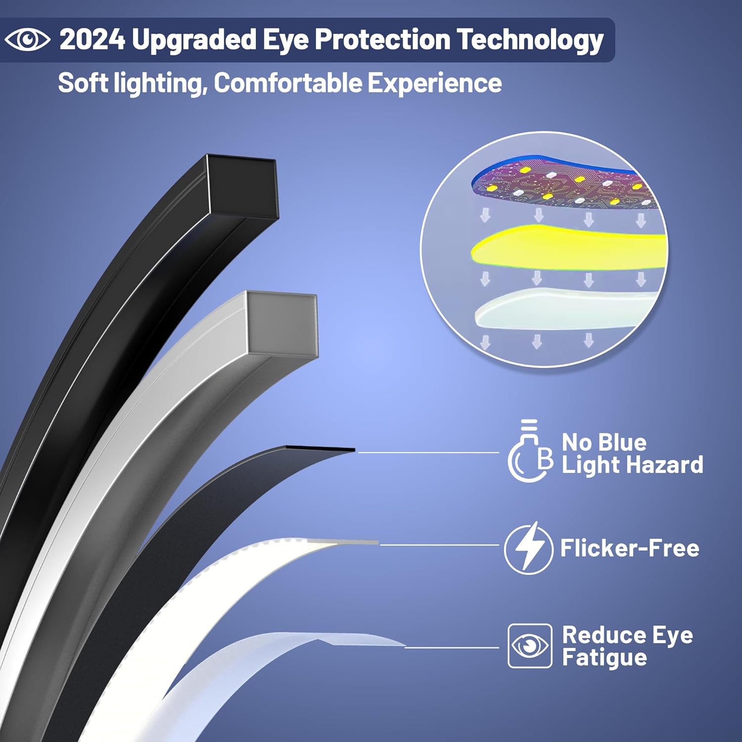 Lámpara de pie LED regulable con 3 temperaturas de color, lámparas de pie de arco ultra brillantes de 2000 lm para sala de estar, lámpara alta de