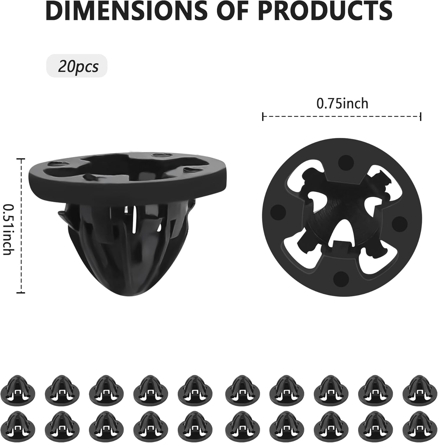 20 clips de retención de automóvil para luces traseras, clips de retención de repuesto automotriz OEM #68084593AA, sujetadores de clips de automóvil