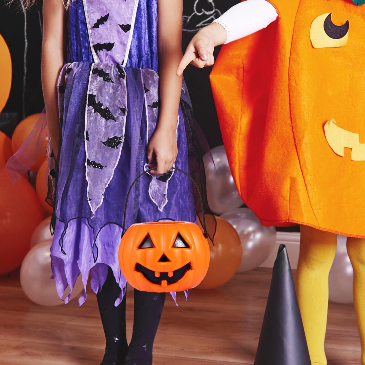 CALLARON Candy Tote – 6 cubos de calabaza de Halloween para caramelos de calabaza Jack O Lantern, cubo de calabaza, cubeta de caramelo de Halloween