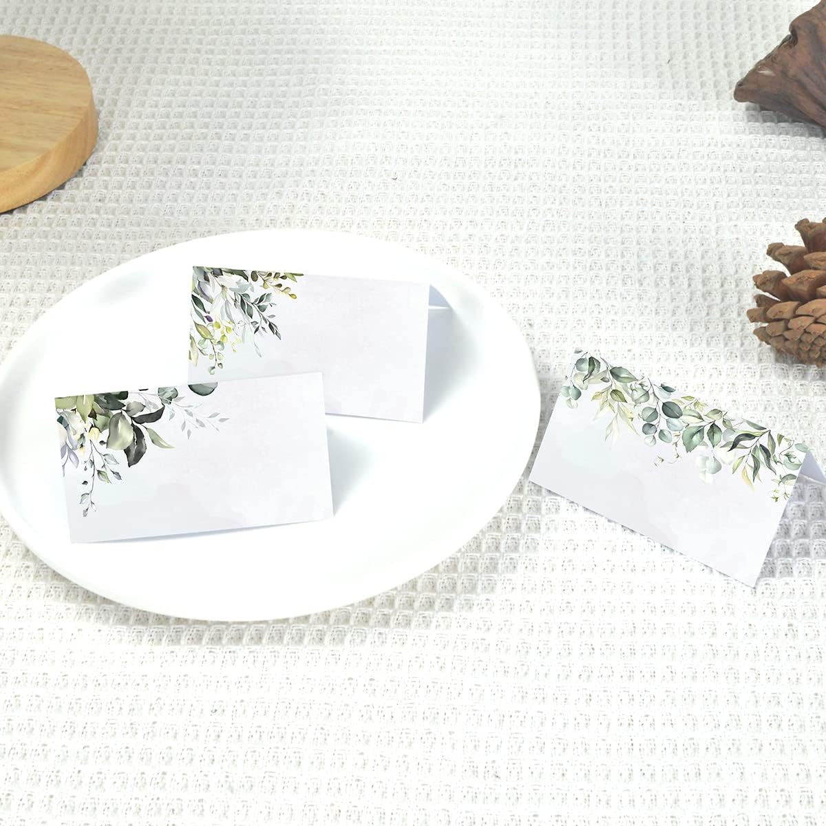 Paquete de 135 tarjetas de lugar con patrón de acuarela, tarjetas de asiento para mesa de mesa, bodas, banquetes, cenas, tarjetas de nombre (3