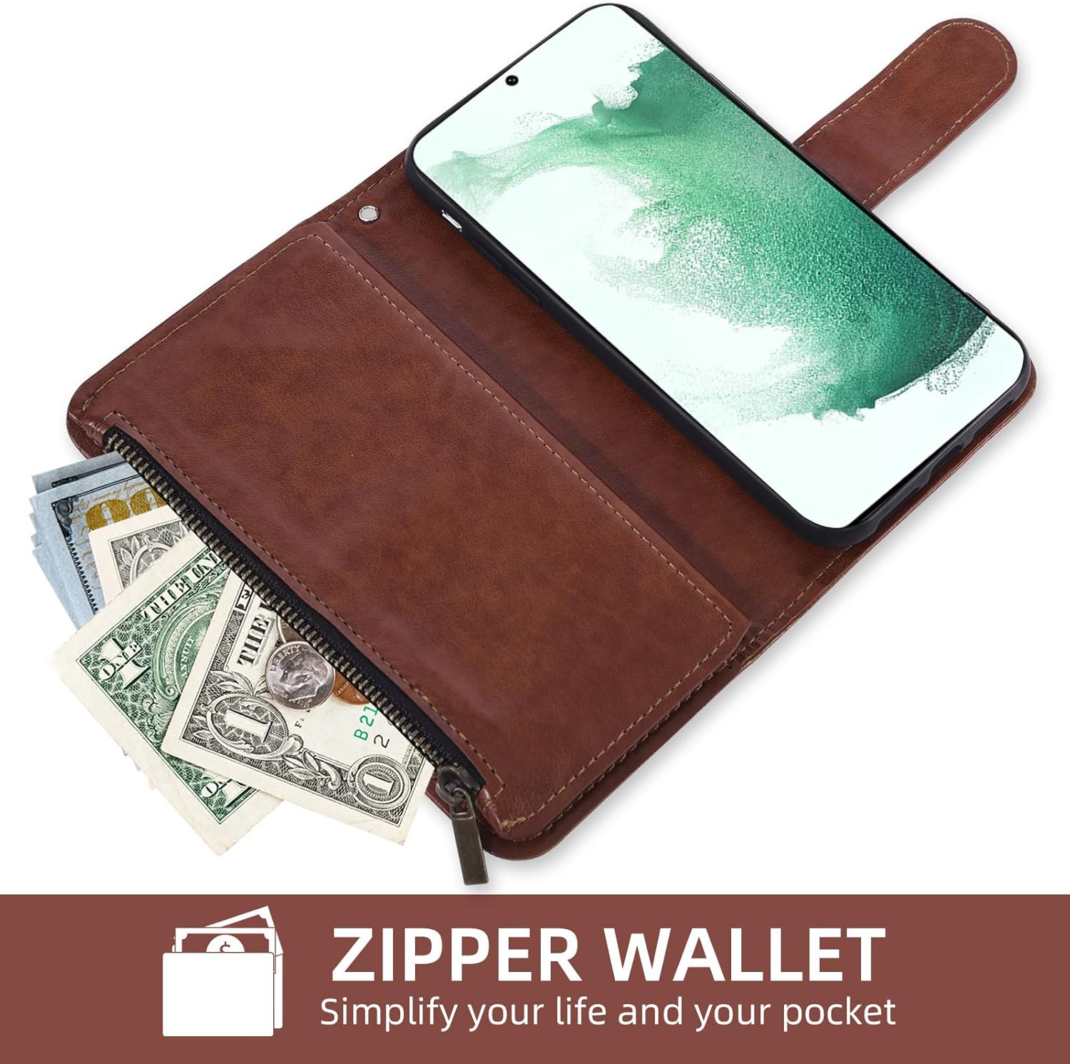 Asuwish Funda de teléfono para Samsung Galaxy S22 Plus S22+ 5G Funda tipo cartera con protector de pantalla de vidrio templado y soporte para