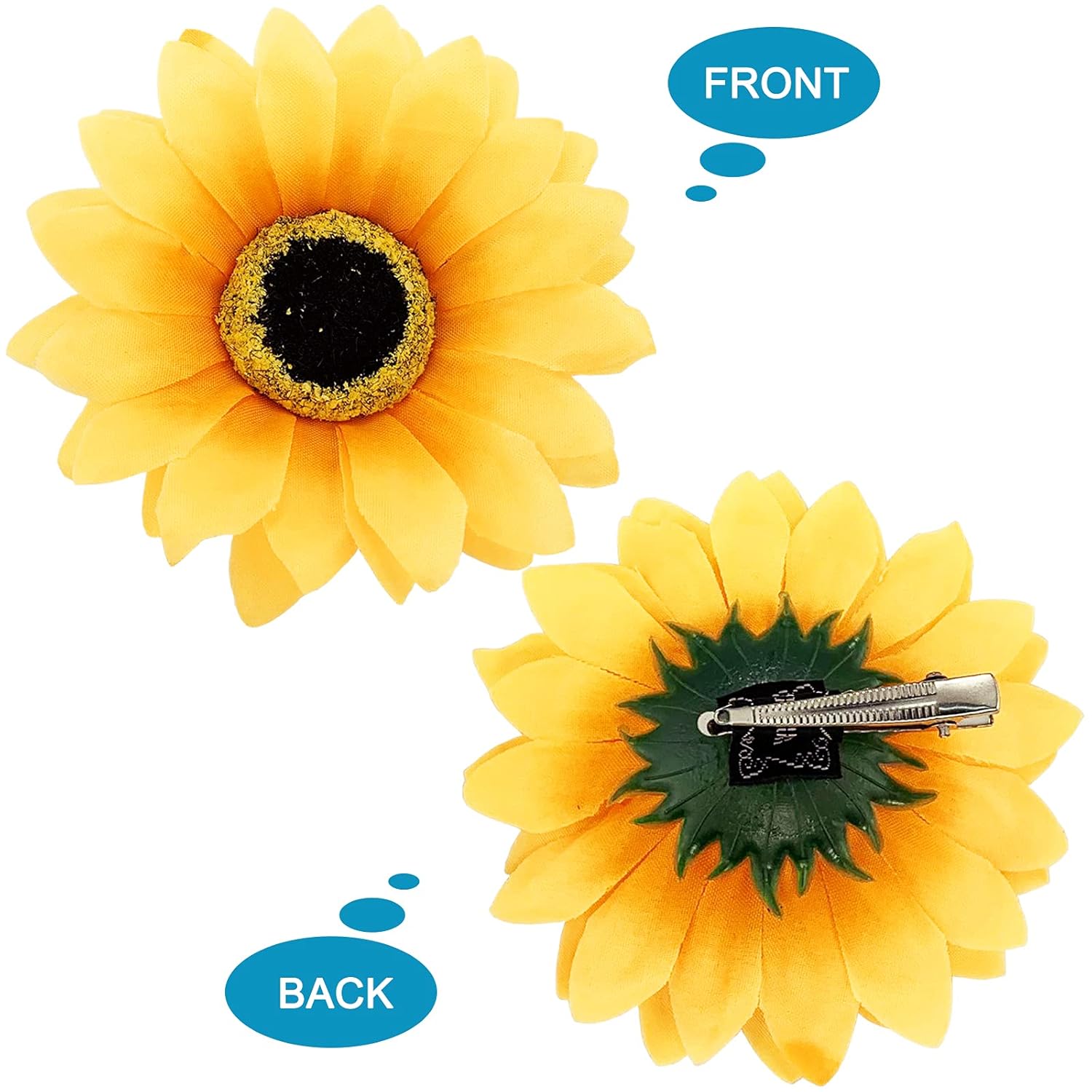 12 pinzas de girasol para el cabello, accesorios de 3.9 pulgadas para bodas, fiestas, bohemias, playa, fotografía, decoraciones de Navidad