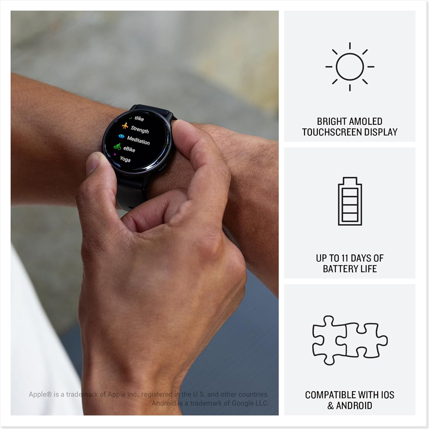 Garmin vívoactive 5, reloj inteligente GPS de salud y fitness, pantalla AMOLED, hasta 11 días de batería, azul marino