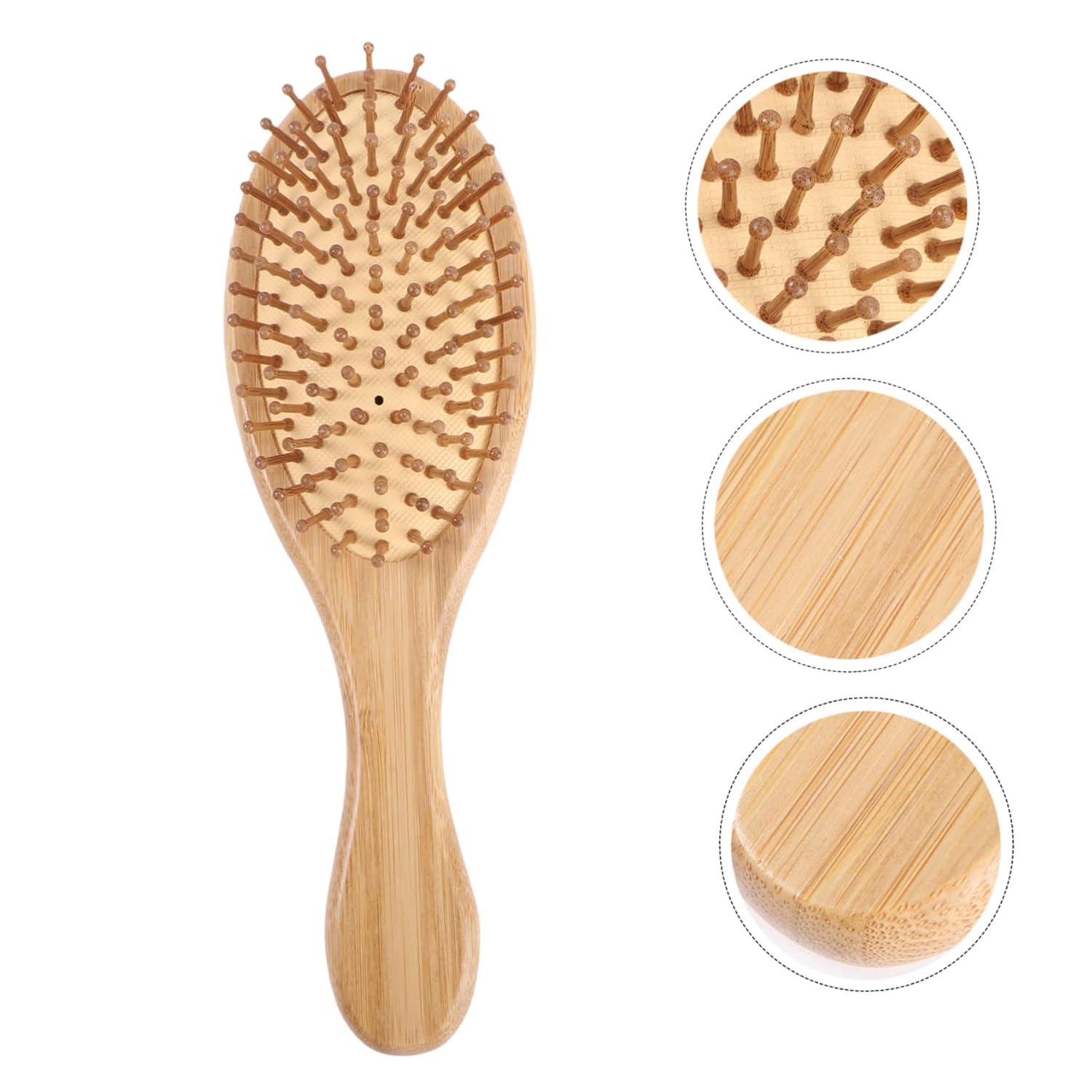 Peine de bambú para el cabello, 3 piezas, peines de barba, cepillo de cerdas de madera, peine de bambú natural, cepillo masajeador para cuero