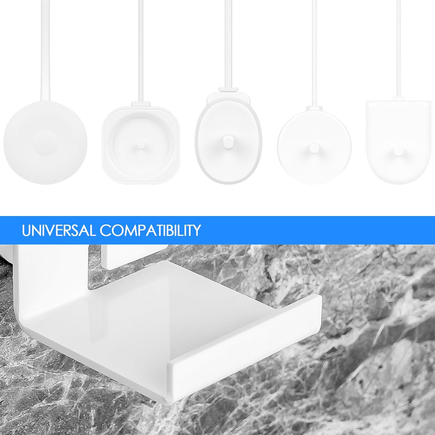 Soporte para cepillo de dientes eléctrico montado en la pared, organizador de cable de cepillo de dientes eléctrico con capacidad para 1 cargador,
