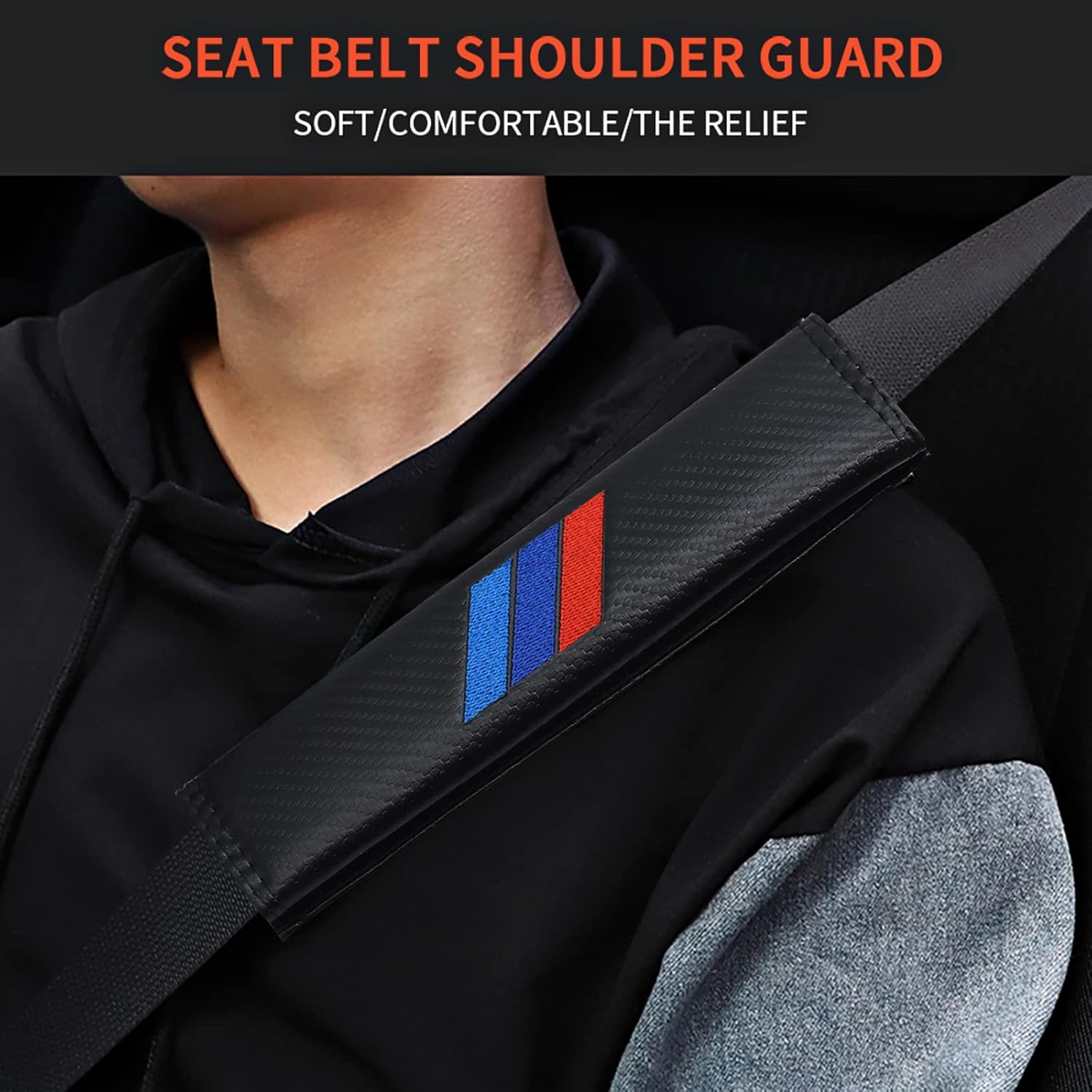 Paquete de 2 almohadillas para cinturón de seguridad de automóvil para conducción más cómoda, fundas para correa de hombro para cinturón de