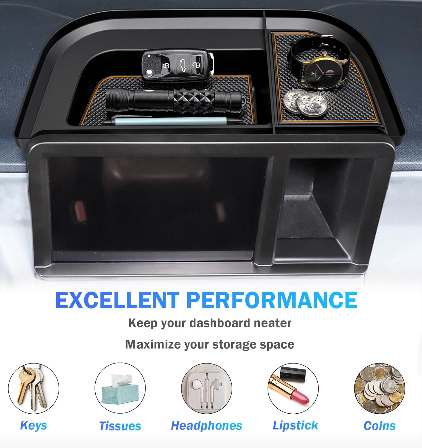 Bandeja de almacenamiento para consola central de Maverick 2024, 2023, 2022, caja de almacenamiento compatible con accesorios interiores Ford