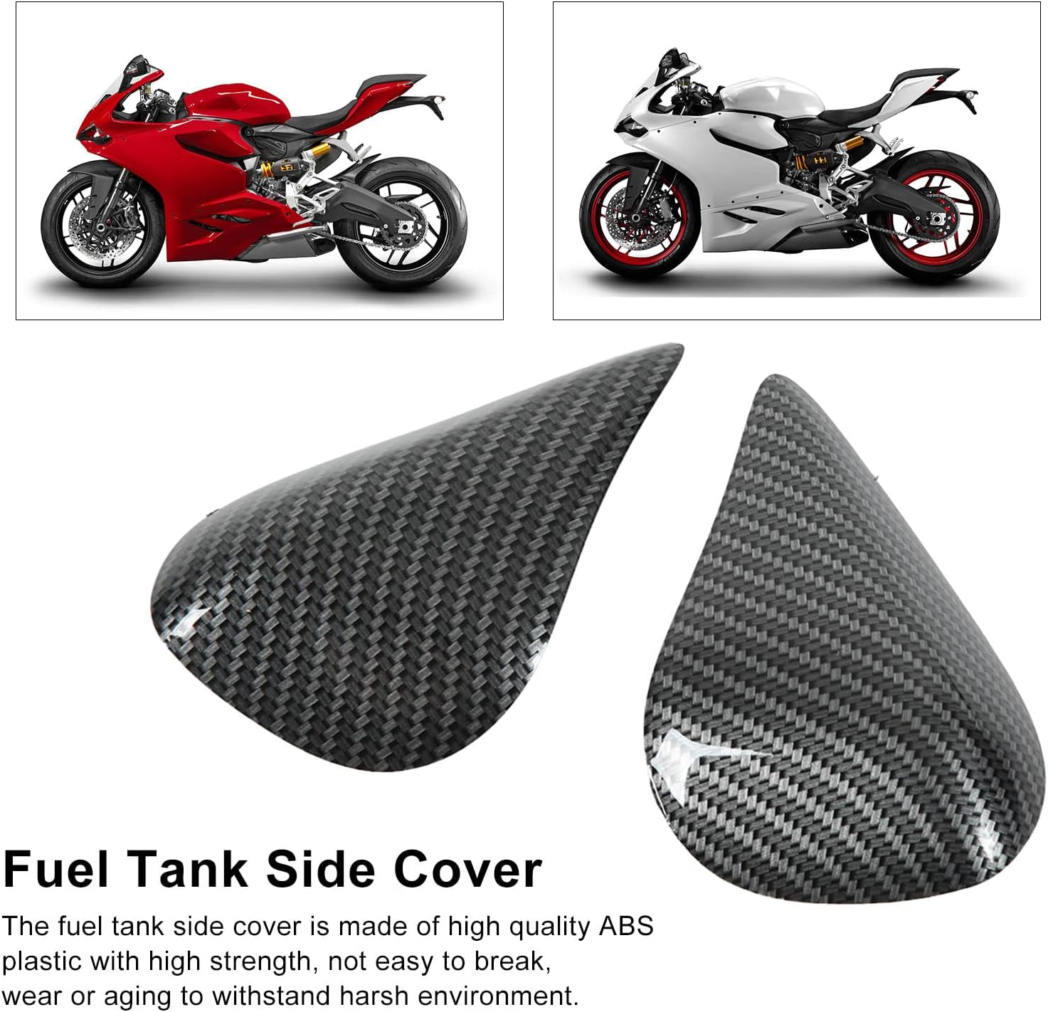 Aramox 2 unids motocicleta tanque de combustible protector lateral de fibra de carbono estilo reemplazo para DUCATI Panigale 899 959 1199 1299